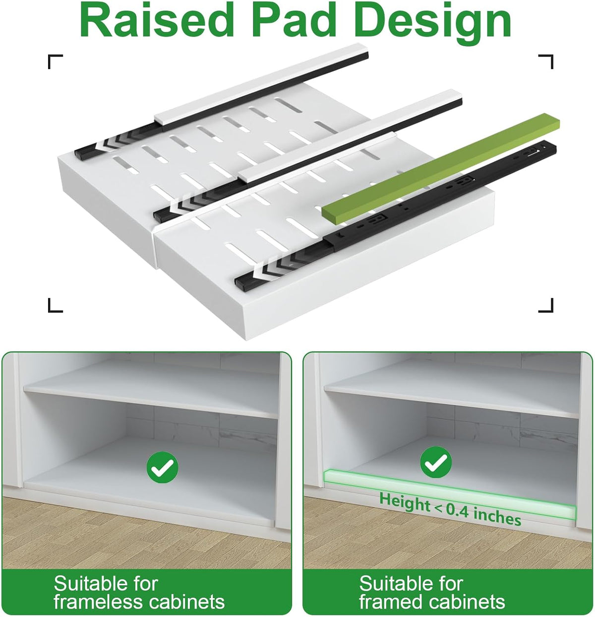 PAKETA 4 Pack Expandable Pull Out Cabinet Organizer,21" Deep