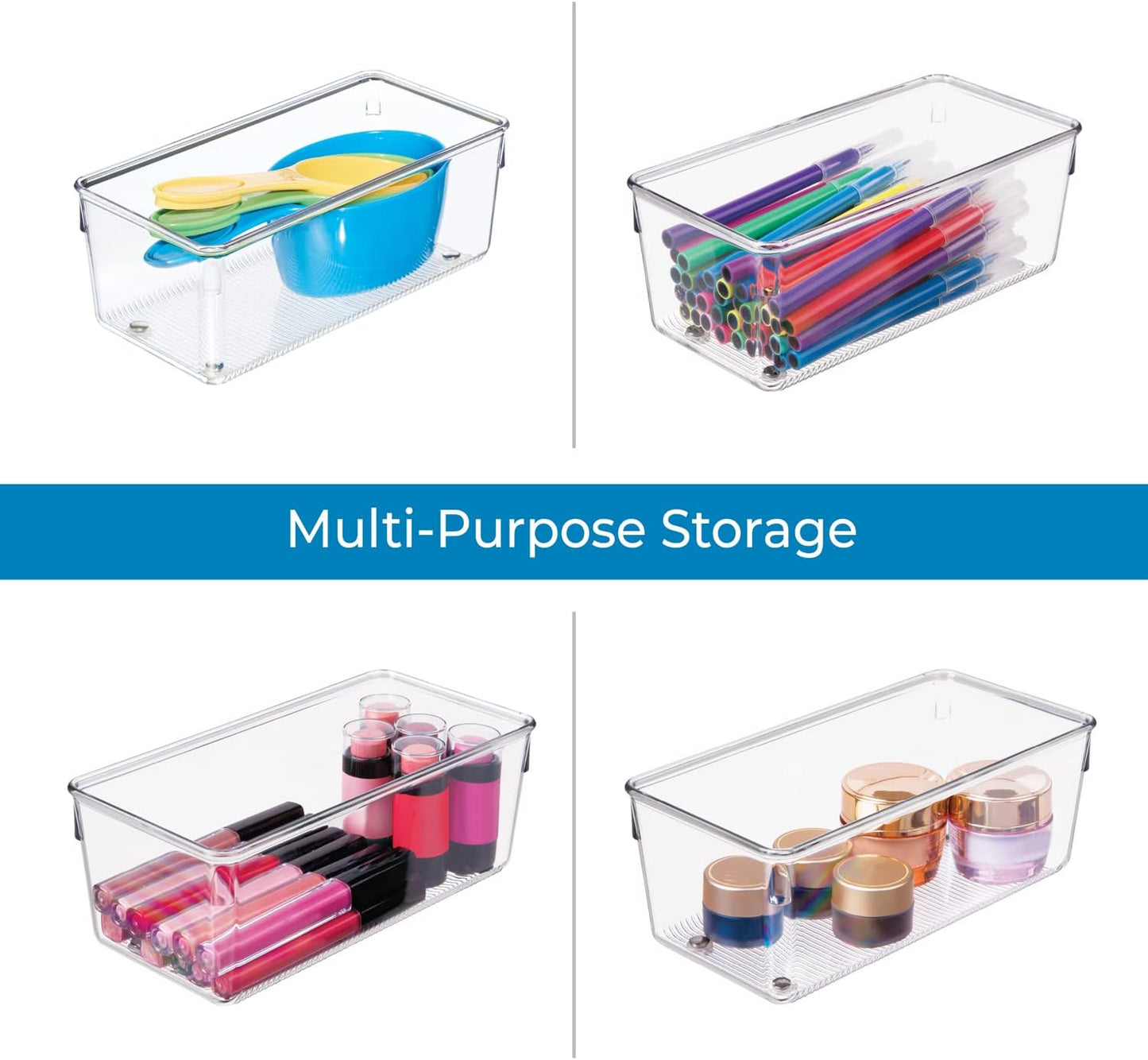 iDesign Plastic Drawer Organizer, Set of 2, Clear