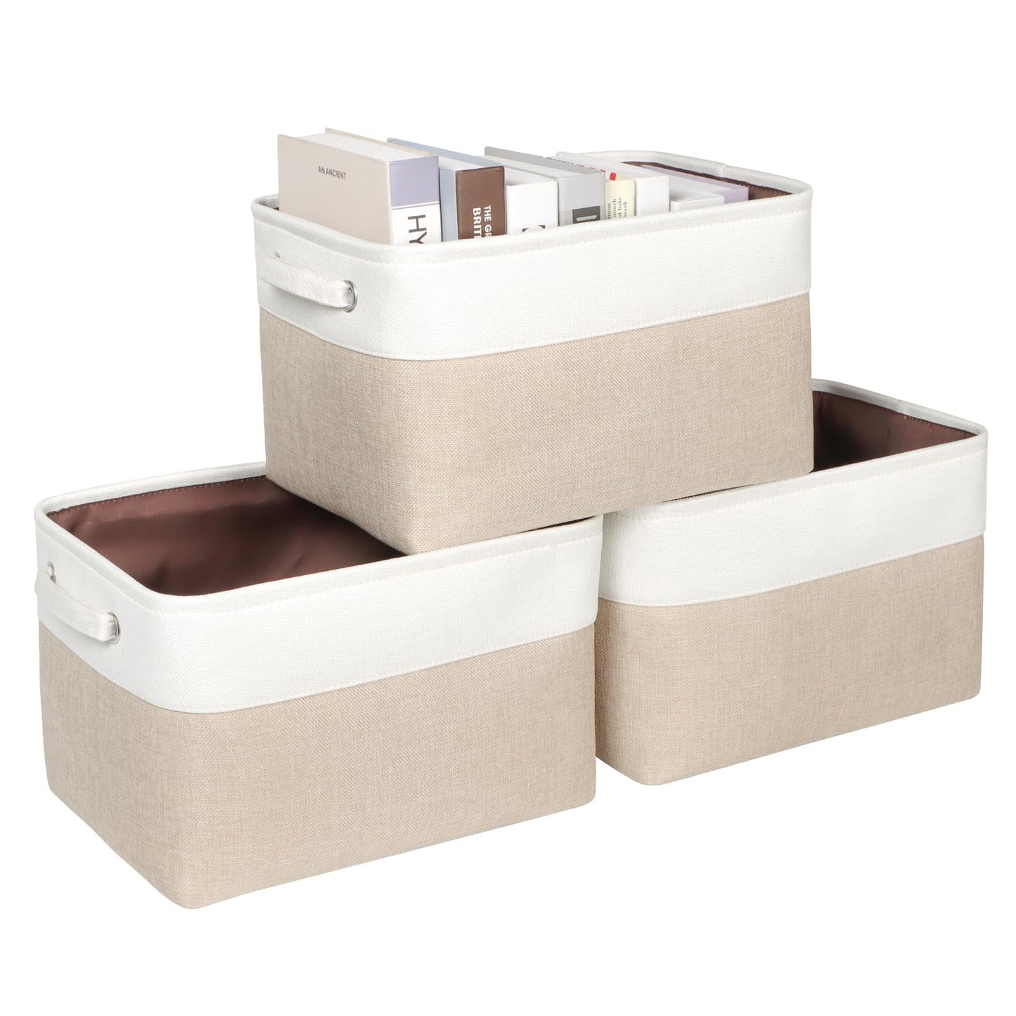 Fabric Storage Bins for Shelves, Rectangle Storage Basket, 3 Pack
