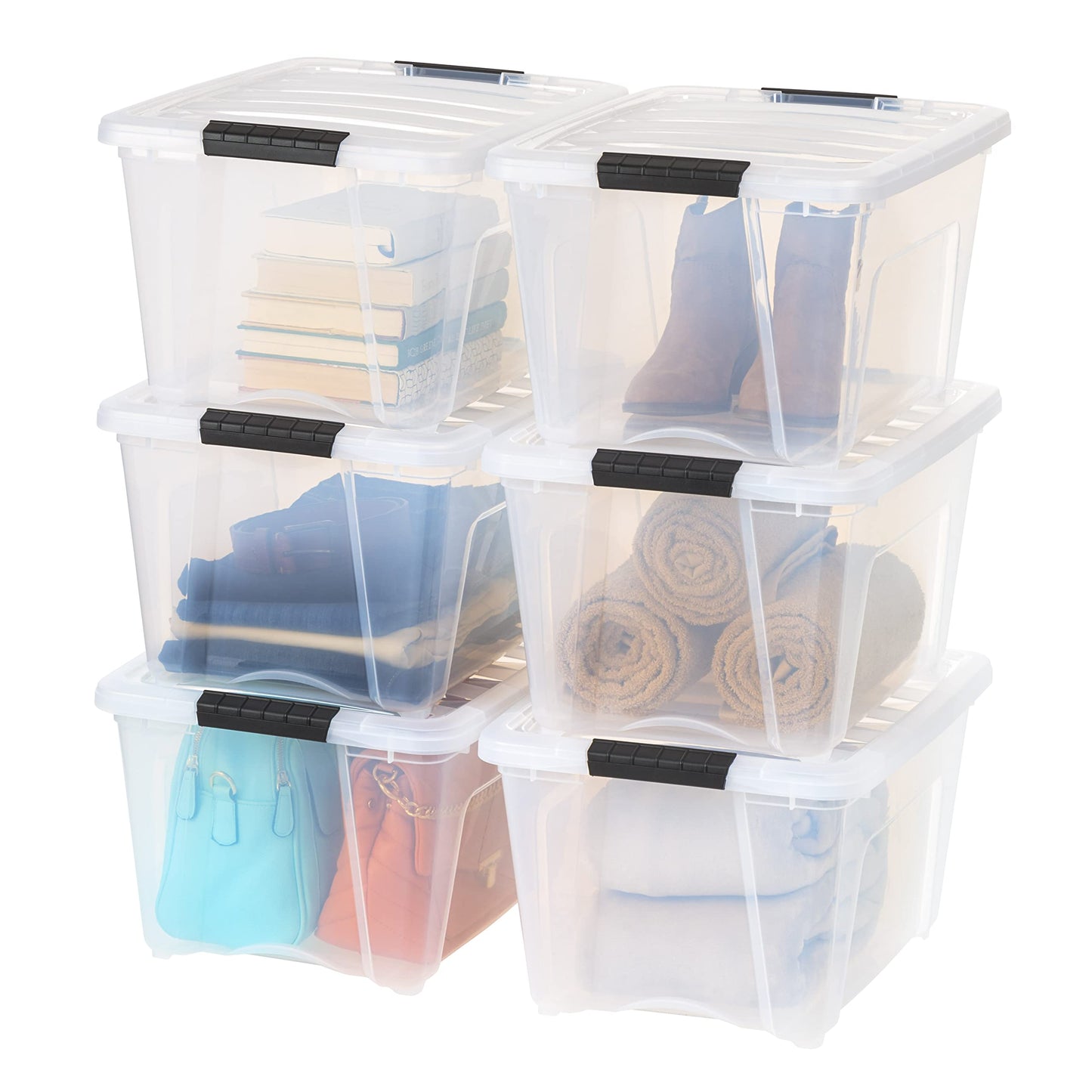 IRIS USA 4-Pack 13 Quart Storage Bins with Lids, Clear