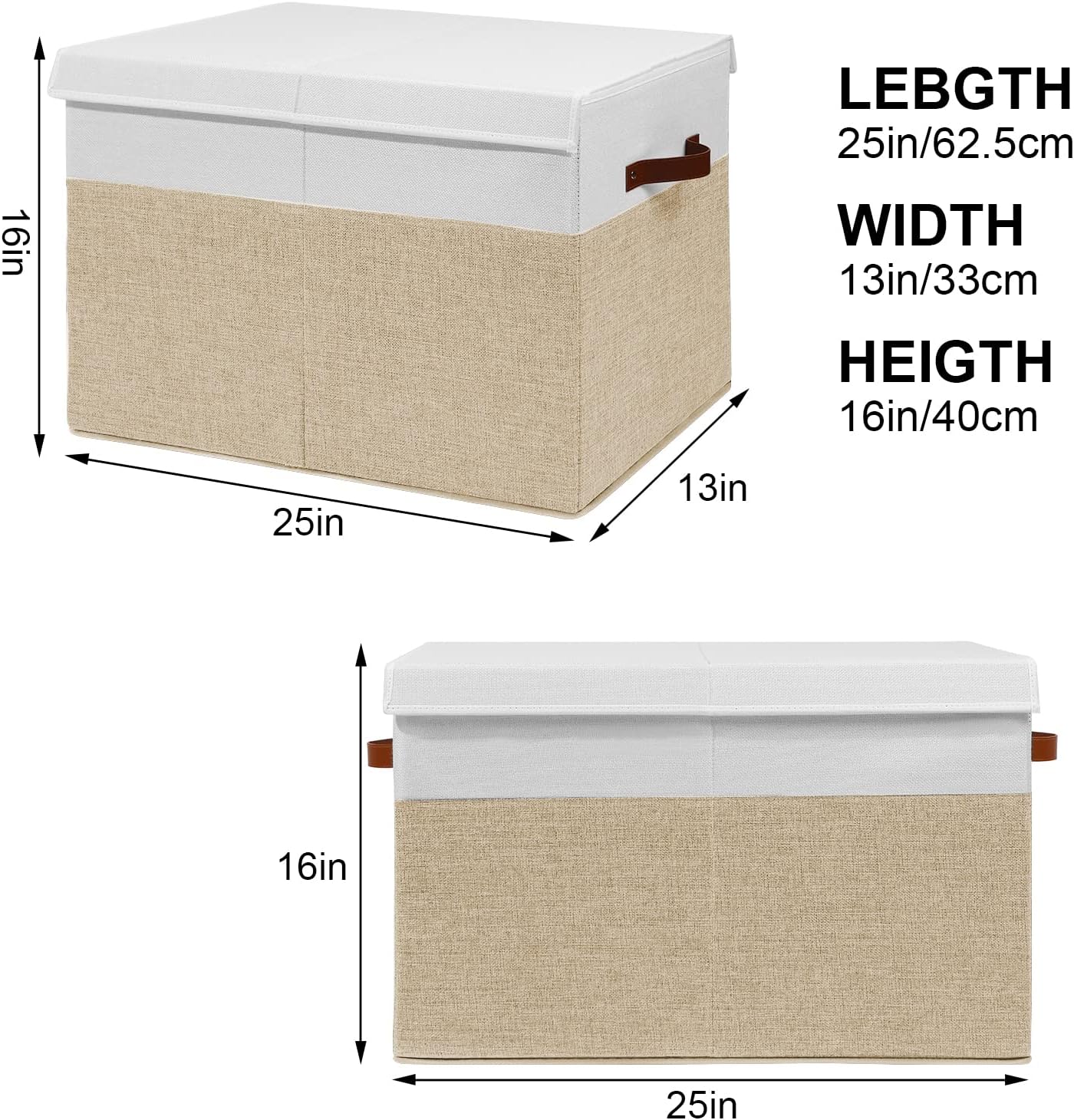 Large Toy Storage Box with Lid, Toy Chest Bin Boxes Basket with Dividers