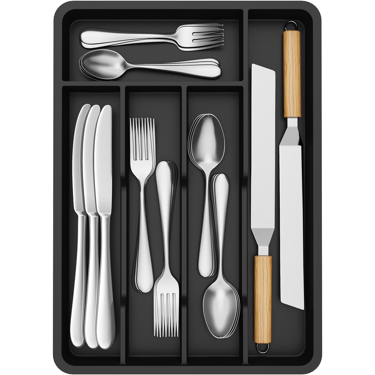 Lifewit Silverware Drawer Organizer Tray, Cutlery Storage for Kitchen