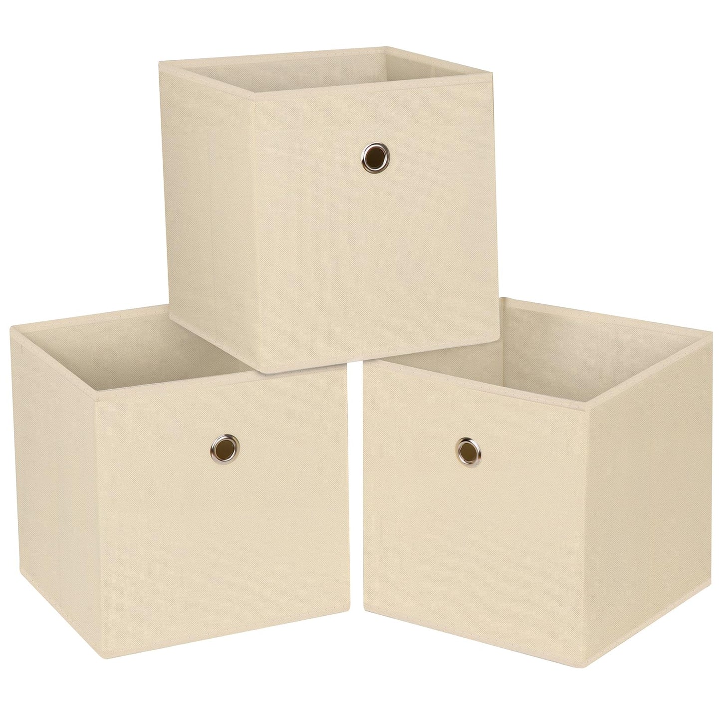 Black Foldable Storage Cubes Bins ,11 Inch Cloth Storage Cube Fabric Storage Box Cubes Organizer Baskets with Handles for Home Organizer Set of 3 (Black)