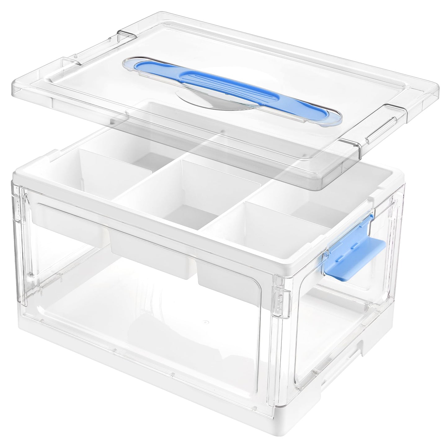 Vtopmart 24 QT Clear Craft Organizer with Removable Tray & Dividers, 1 Pack