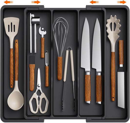 Lifewit Utensil Organizer for Kitchen Drawers, Expandable Utensil Tray