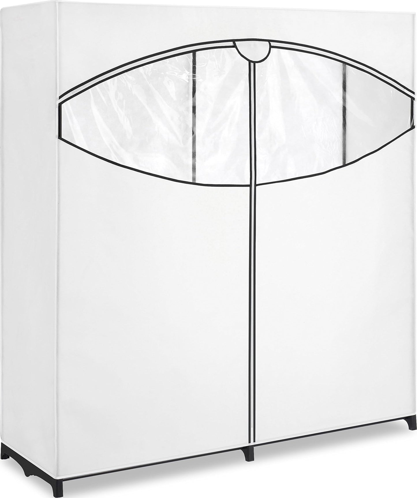 Whitmor Extra-Wide Portable Clothes Closet, 60" Wide Closet Organizers and Storage with Cover, Heavy Duty Metal Clothes Rack, Stable and Easy Assembly Clothes Storage, Light Grey