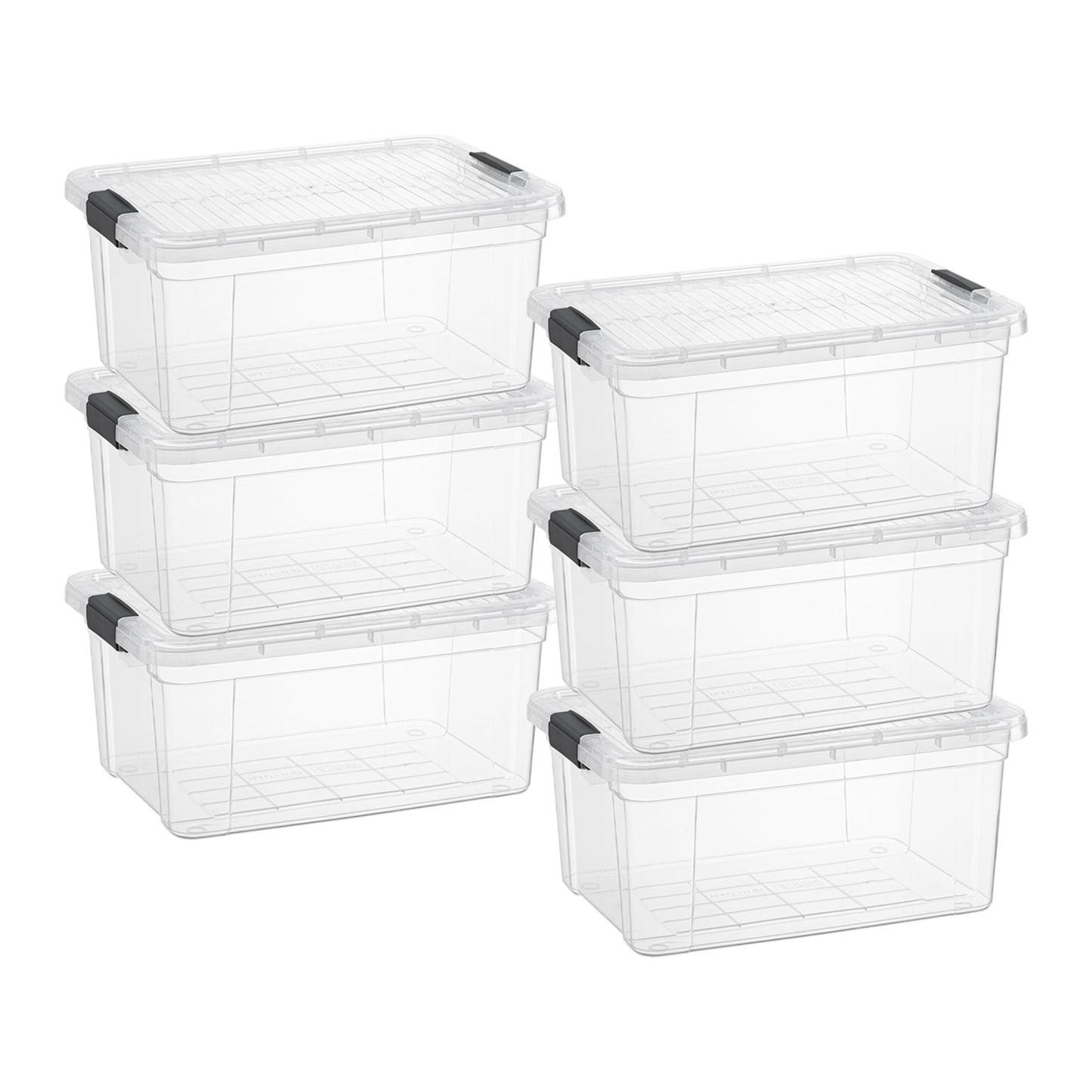 Superio 13.7 Quart Clear Plastic Storage Bin with Lid, Stackable Organizer Box, BPA-Free Storage Container for Home, Garage, School & Office, 1 Pack