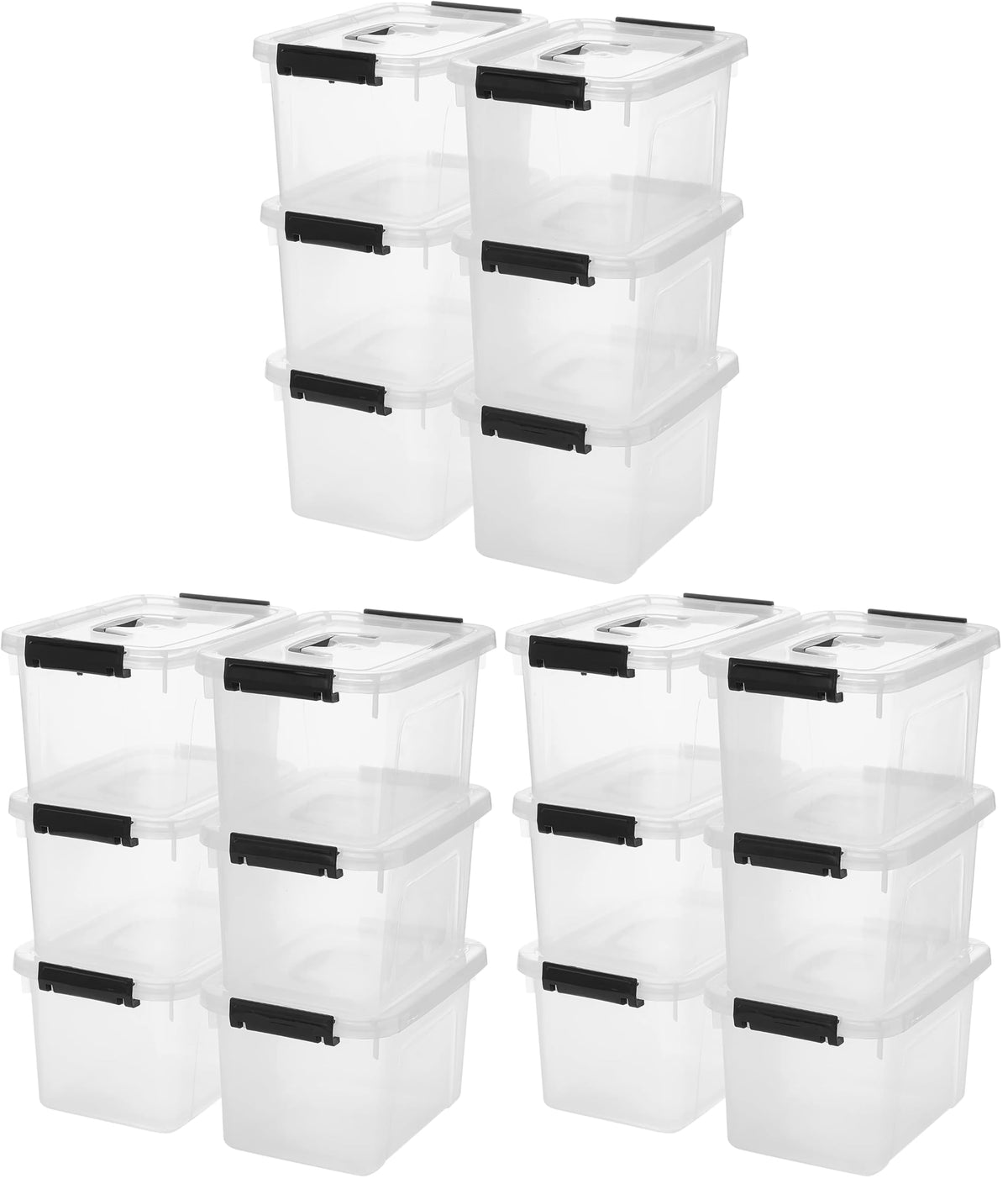 6 Quart Clear Storage Latch Box/Bins, 6-Pack Plastic Container with Latches and Lid