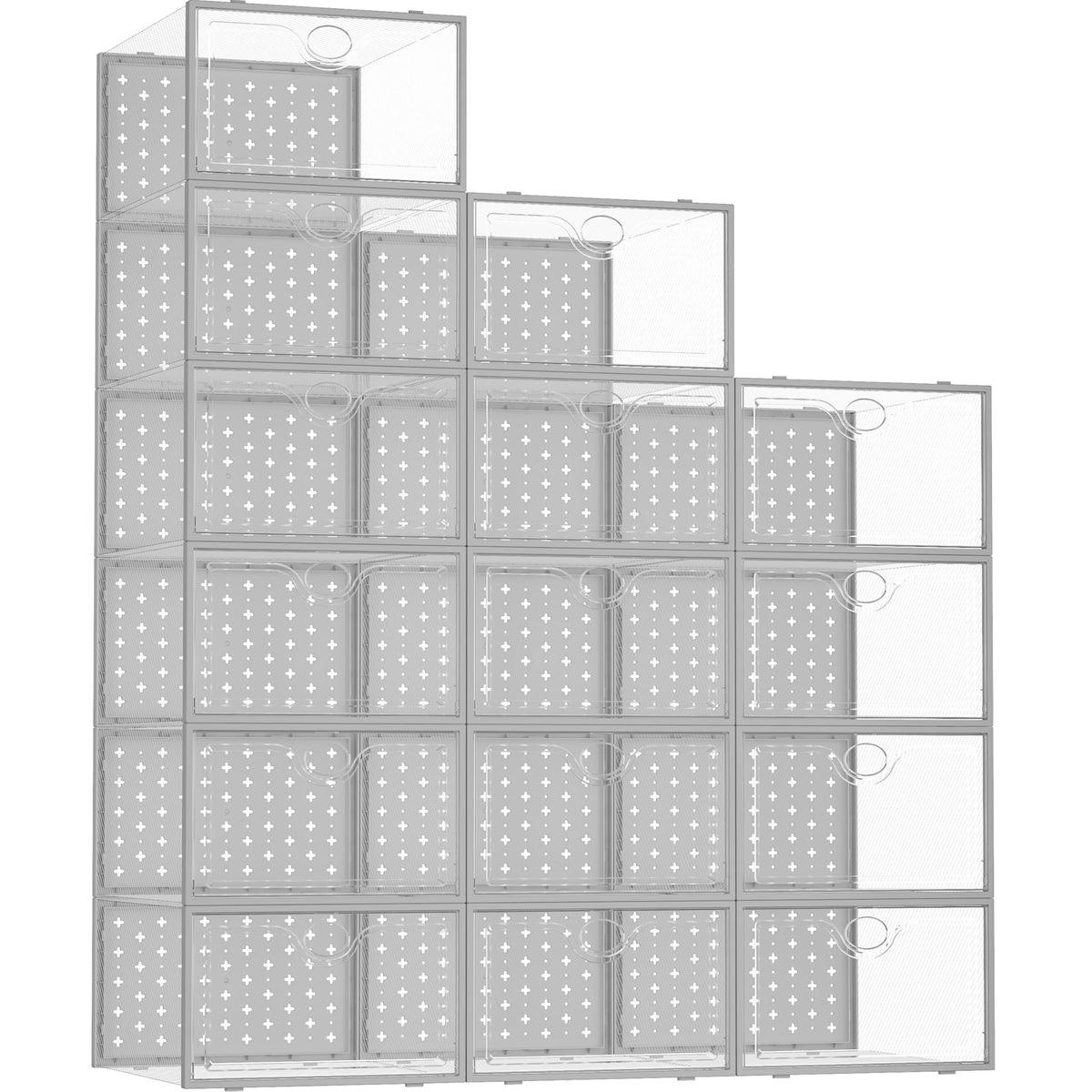 Pinkpum 15 Pack X-Large Shoe Storage Boxes, Shoe Organizer Clear Stackable