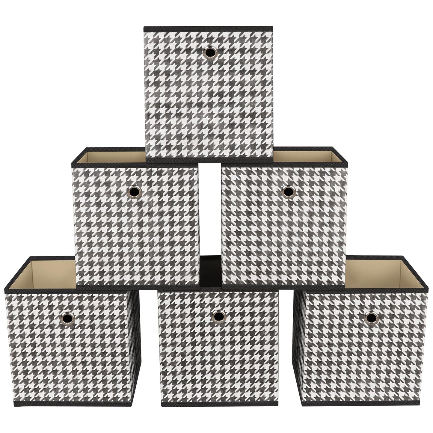 Black Foldable Storage Cubes Bins ,11 Inch Cloth Storage Cube Fabric Storage Box Cubes Organizer Baskets with Handles for Home Organizer Set of 3 (Black)