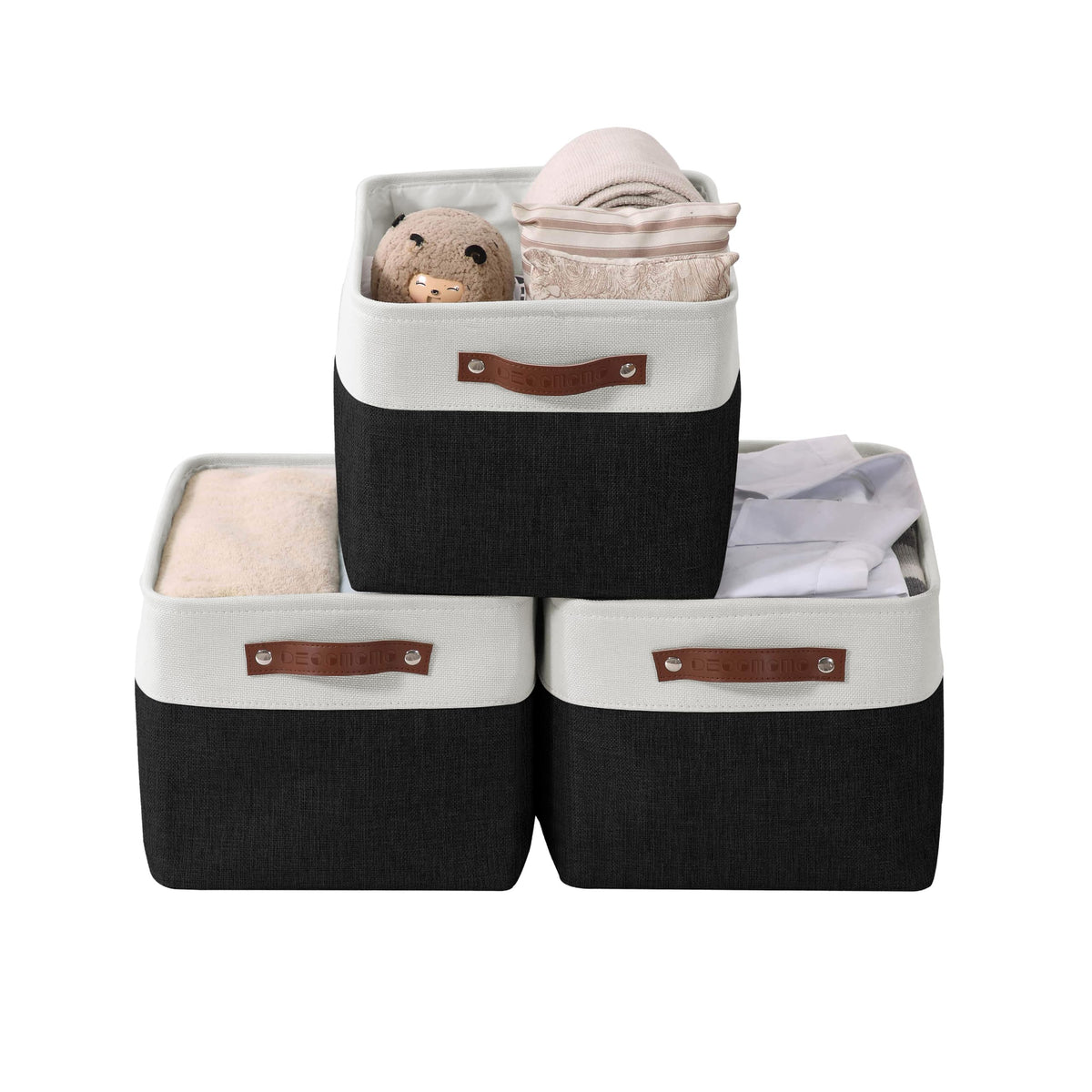 DECOMOMO Storage Bins, Large Fabric Storage Baskets for Shelves 3 Pack