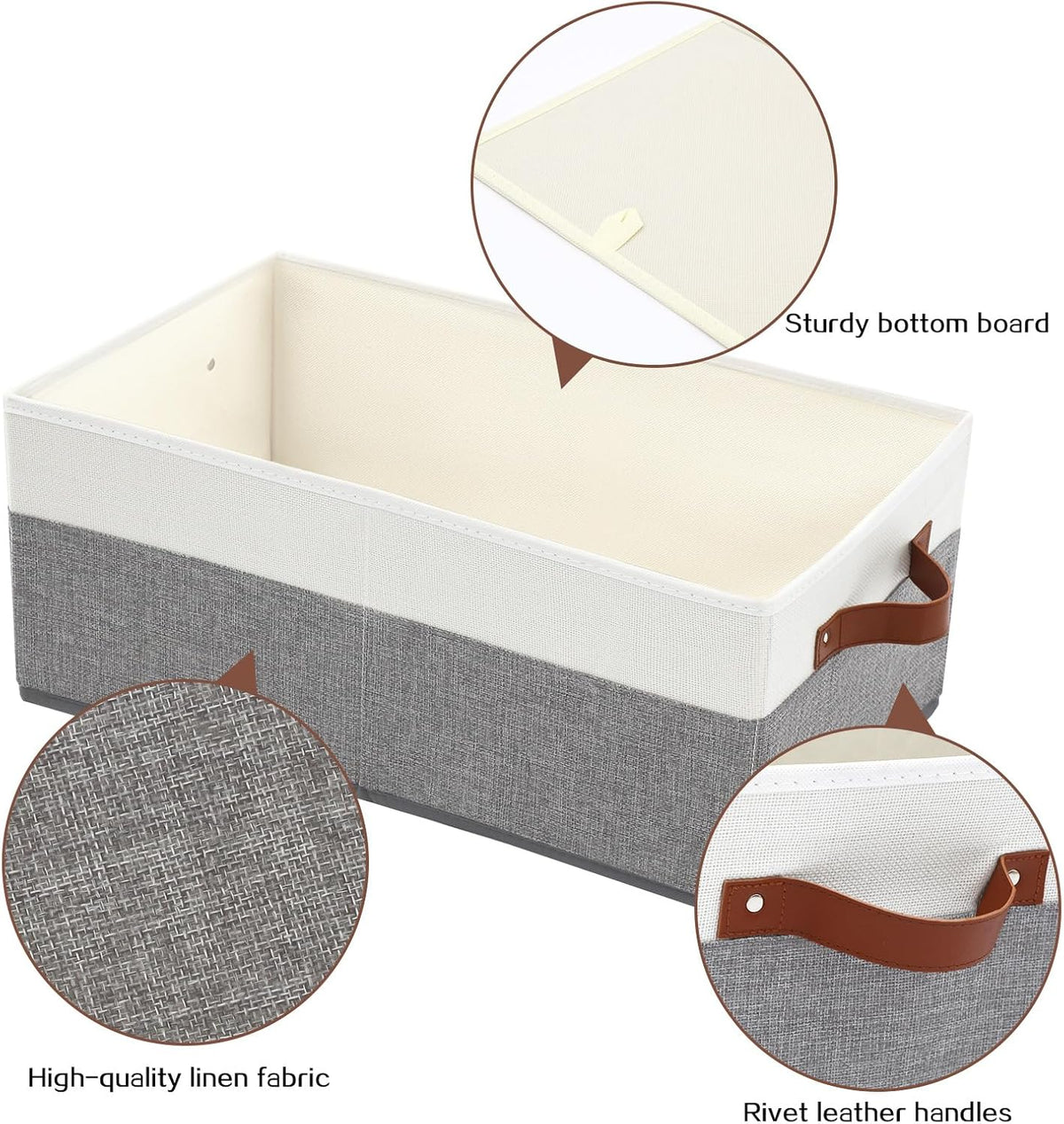 3 Pack Large Capacity Storage Bins Closet Organizer for Shelves