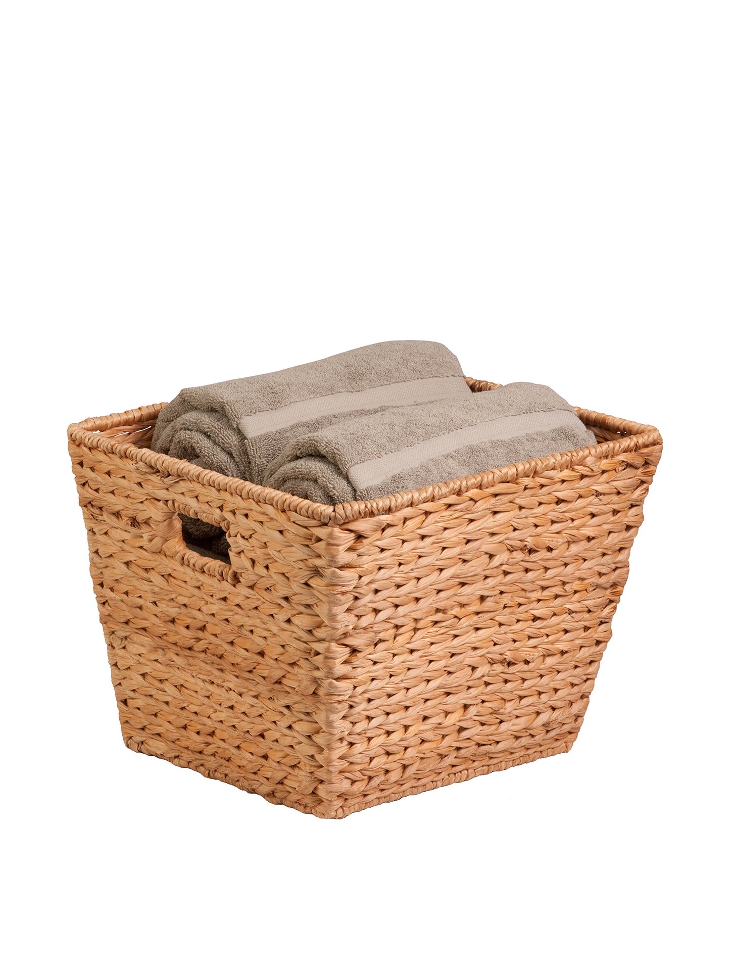 Honey-Can-Do Woven Water Hyacinth Wicker Storage Baskets, Nesting Set of 3