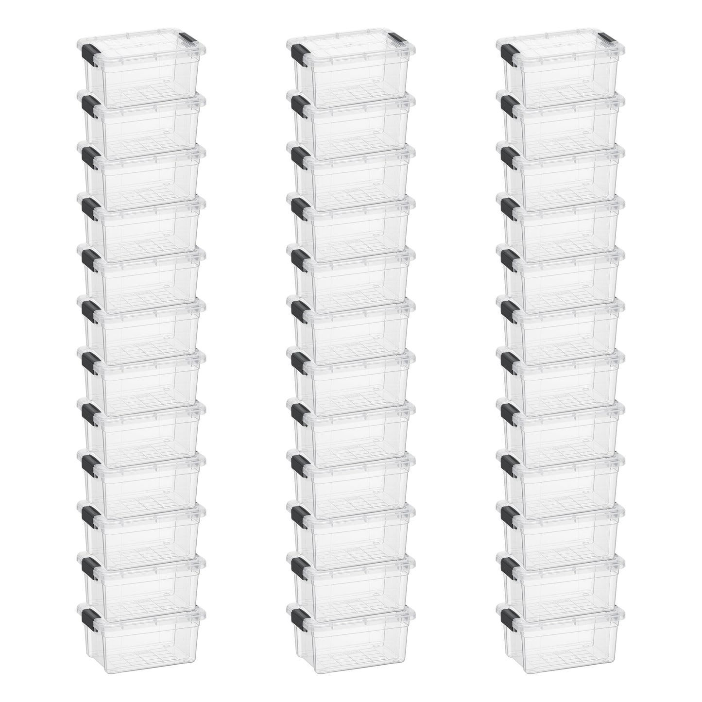 Superio Clear Plastic Storage Bins with Lid, 4.5 Quart Box, Organizing Containers, Stackable Plastic Tote for Home, Garage, Dorm, School, and Office