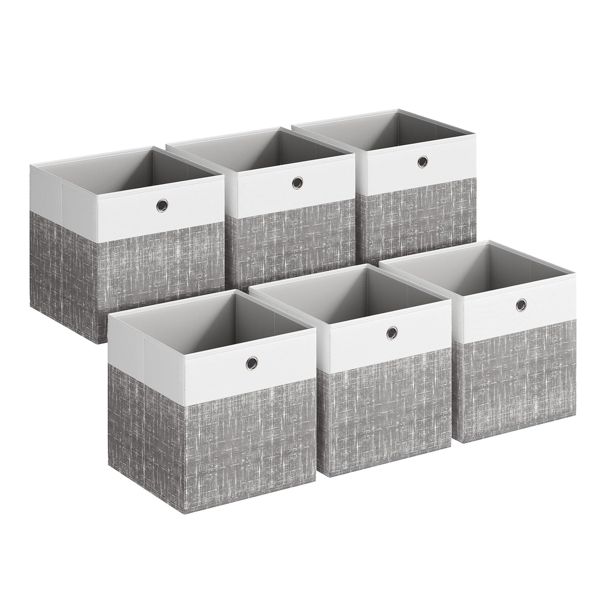 SONGMICS Storage Cubes, Set of 6 Foldable Organizer Boxes with Handles