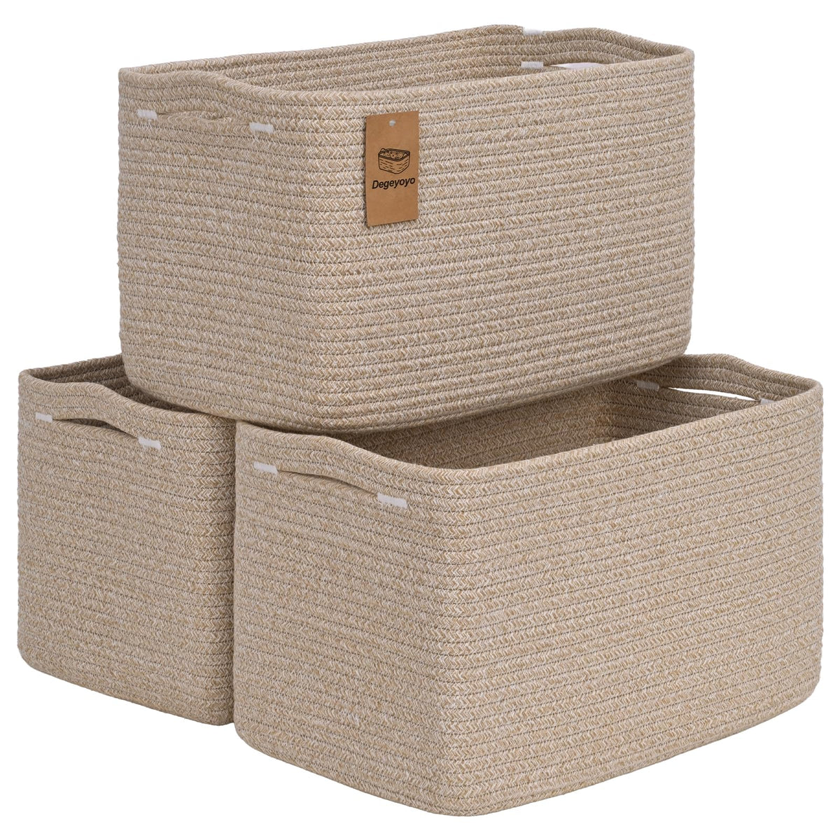 Baskets for Organizing,Storage Baskets,3 Pack Baskets for Shelfves,15"×10"×9" Woven Basket,toy storage bins,bins for organization