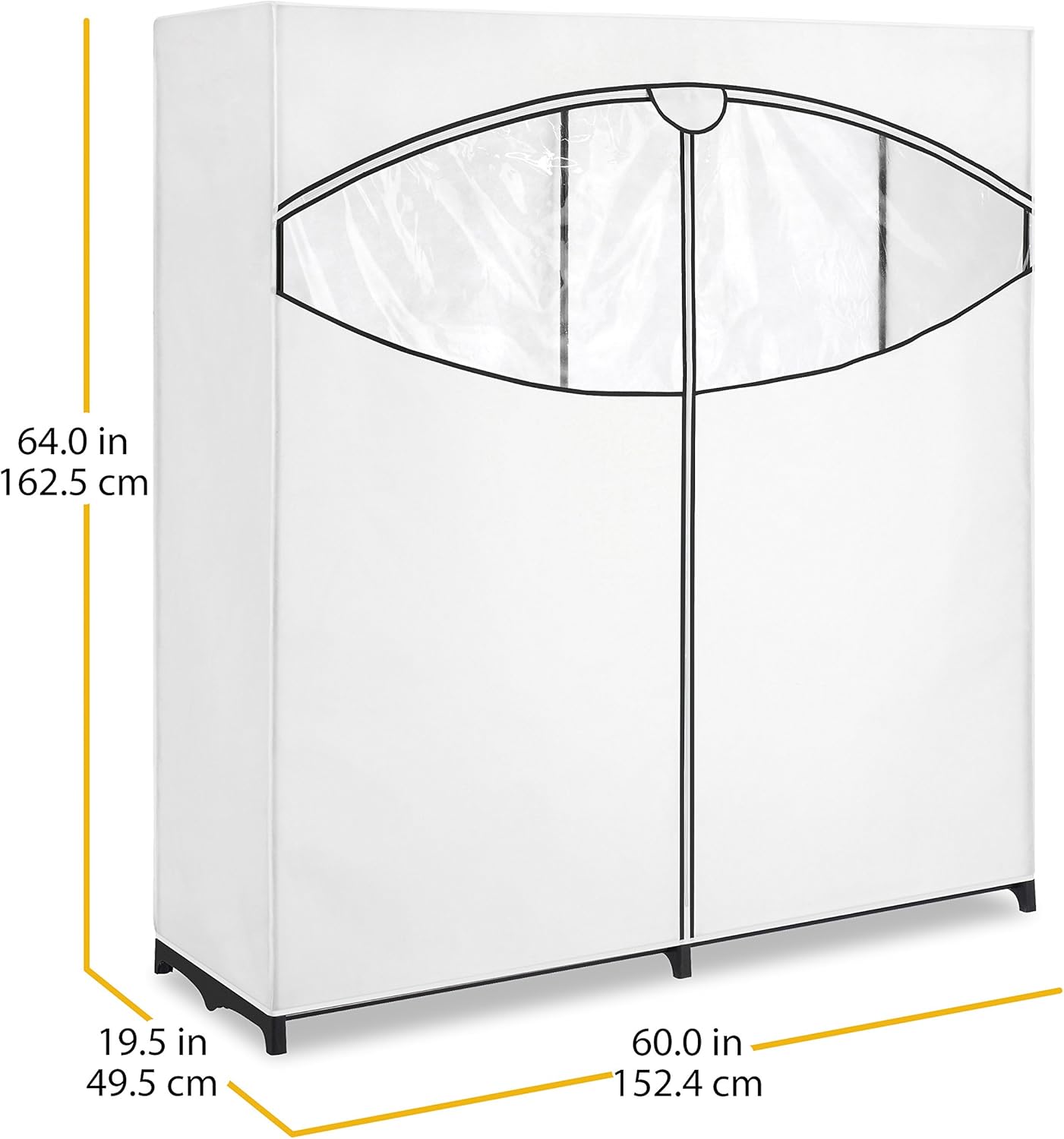 Whitmor 60-inch Extra-Wide Clothes Closet, 60” with White Cover