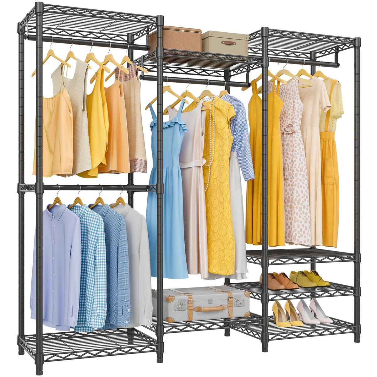VIPEK V5 Heavy Duty Clothes Rack, Freestanding Modular Closet System, Black