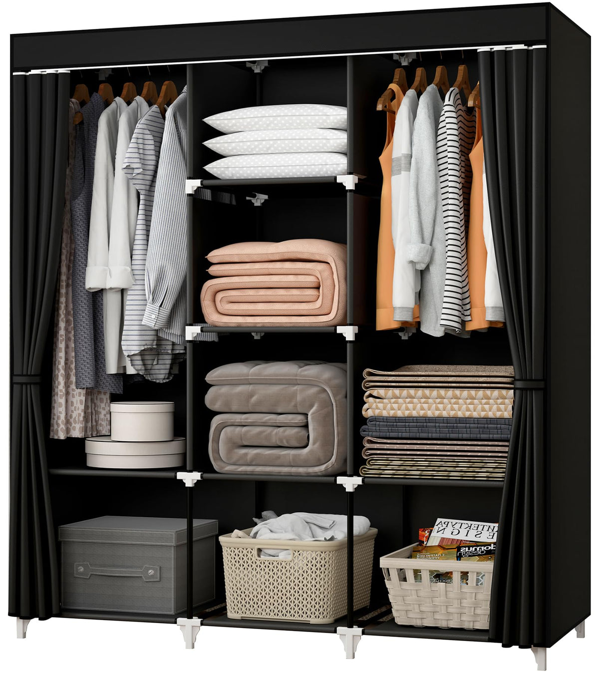 Portable Closet, Bedroom Wardrobe Closet for Hanging Clothes