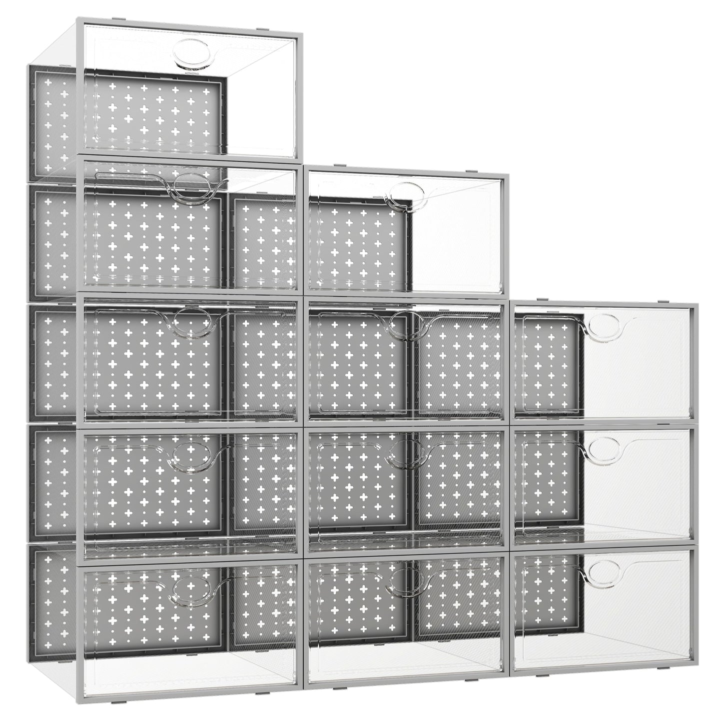 Pinkpum 15 Pack X-Large Shoe Storage Boxes, Shoe Organizer Clear Stackable