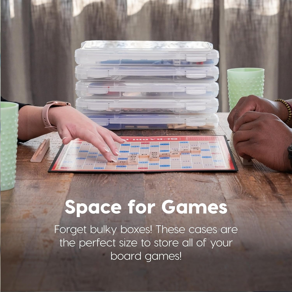 IRIS USA Board Game Storage |Made in USA| Slim Craft Case (10-Pack) - Clear