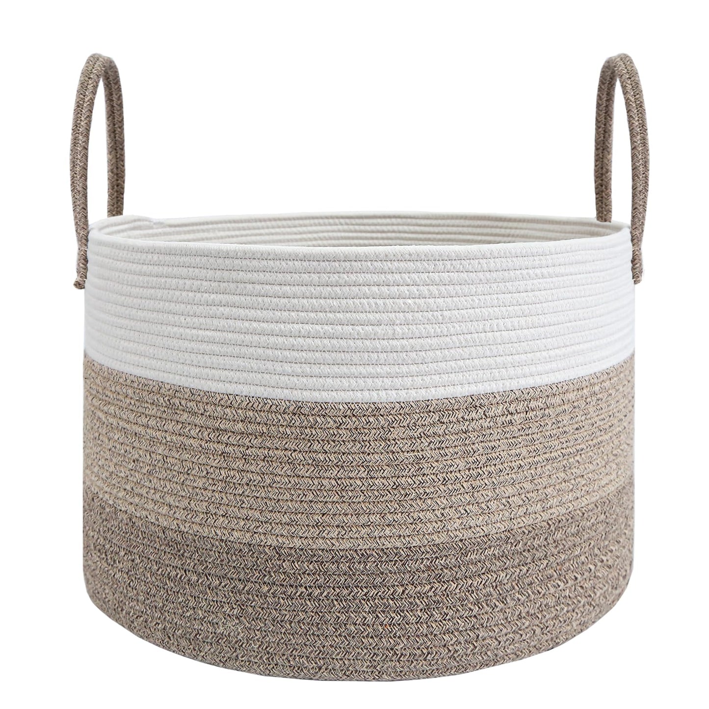 JMvicyroam 65L Extra Large Machine Washable Cotton Rope Blanket Basket