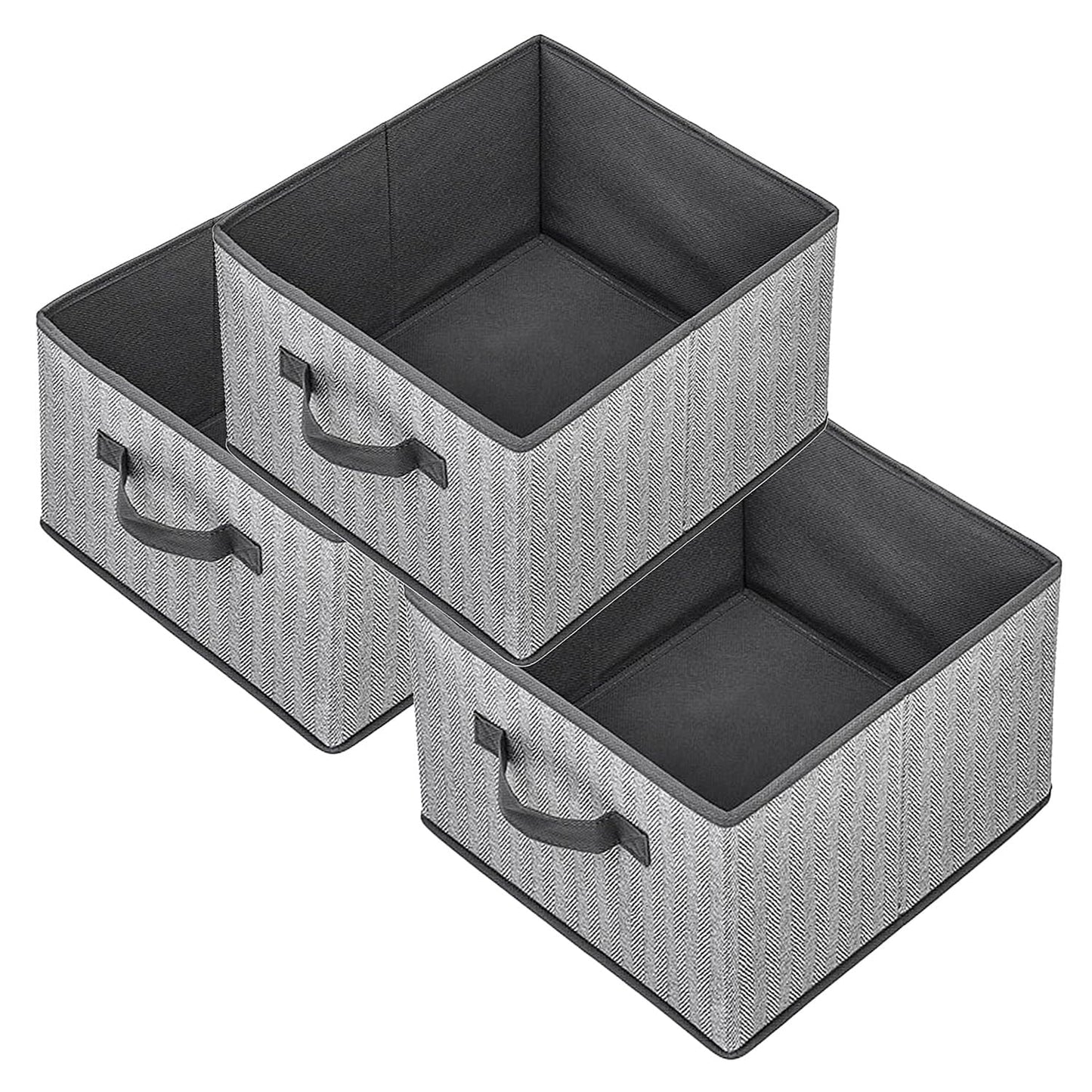 Storage Baskets, 11-Inch Woven Fabric Bins, Storage Cubes with Reinforced Handles, Organizer Bins for Closet Shelves, Foldable, for Toys, Clothes, Natural Beige (2PCS/Beige-11*11*7.8inch)
