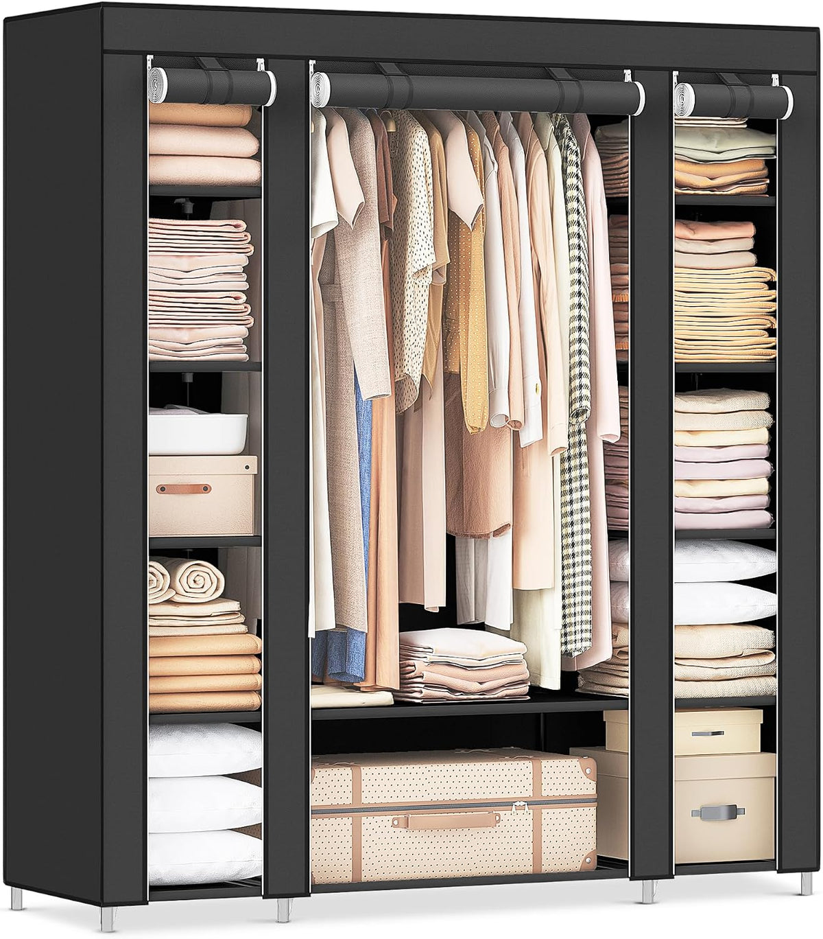 SONGMICS Closet Wardrobe, Portable Closet, Clothes Storage Organizer