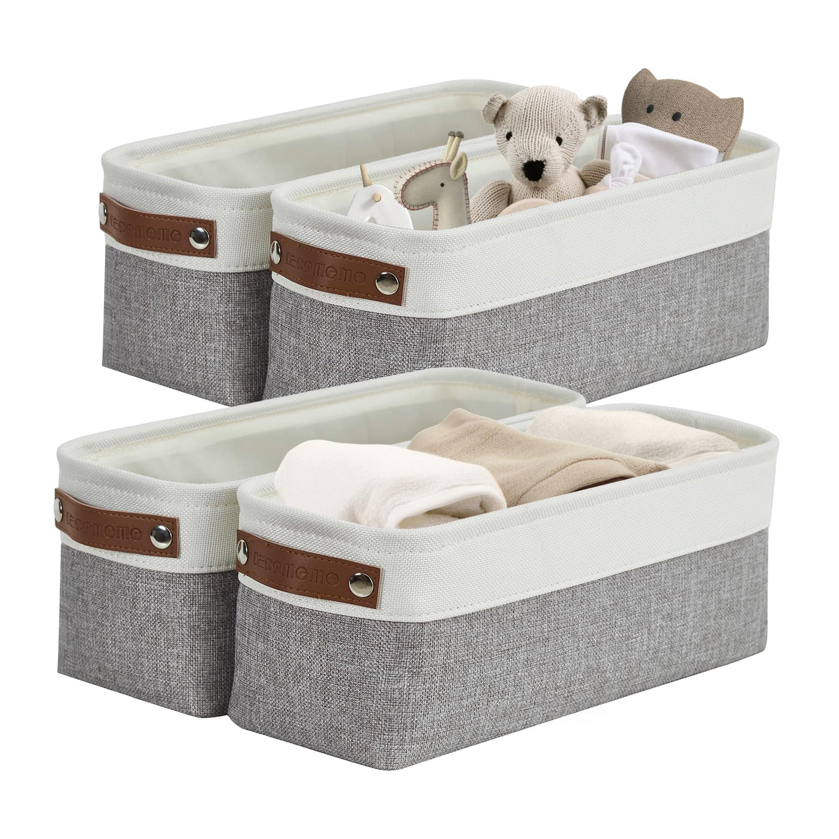 DECOMOMO Storage Bins, Large Fabric Storage Baskets for Shelves 3 Pack
