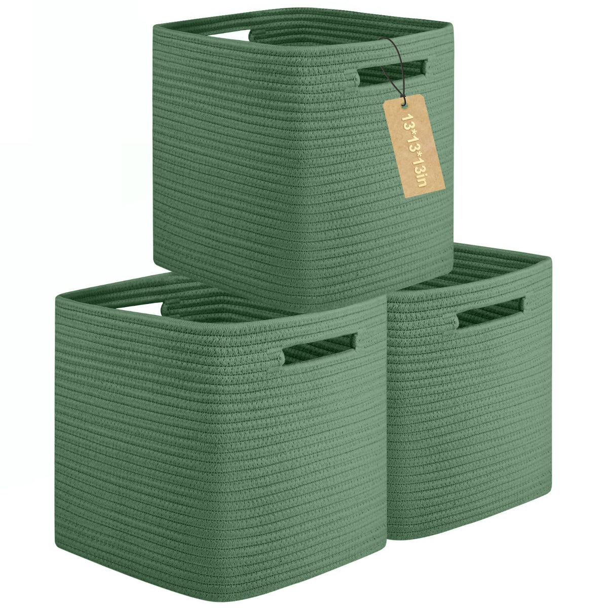 OIAHOMY 2 PACK Cube Storage Bin 13 Inch Collapsible Storage Cube Brown