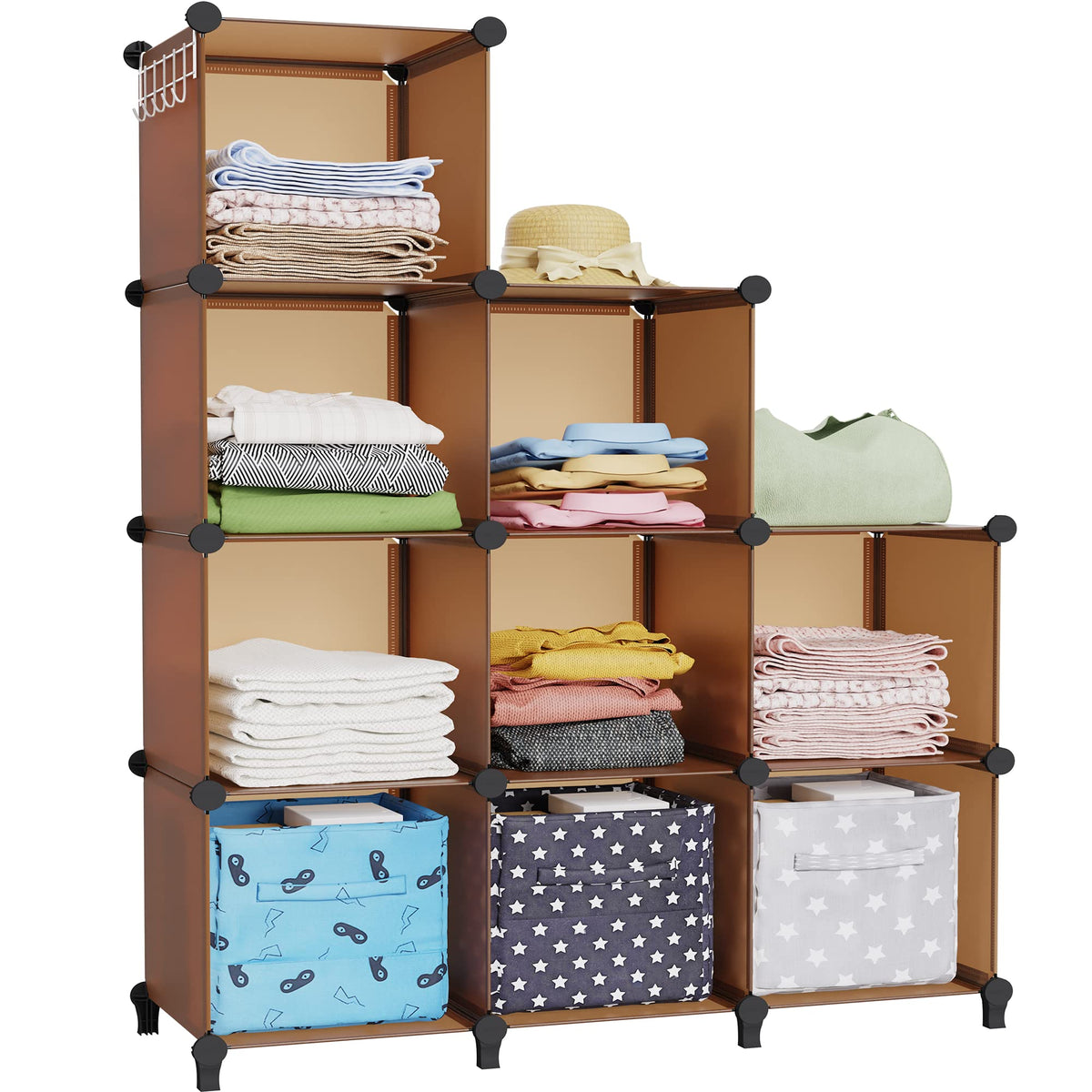 HOMIDEC Closet Organizers and Storage, 9 Cube Storage Organizer, Black