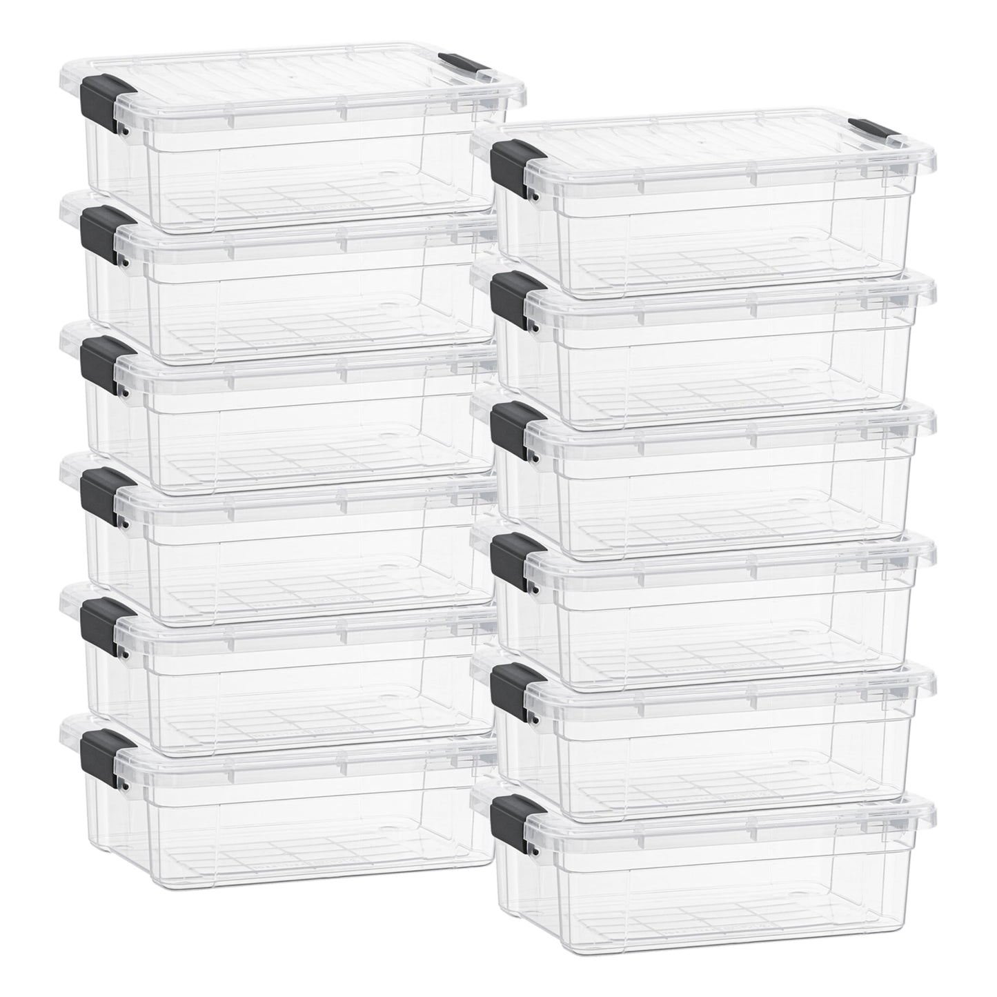 Superio 13.7 Quart Clear Plastic Storage Bin with Lid, Stackable Organizer Box, BPA-Free Storage Container for Home, Garage, School & Office, 1 Pack