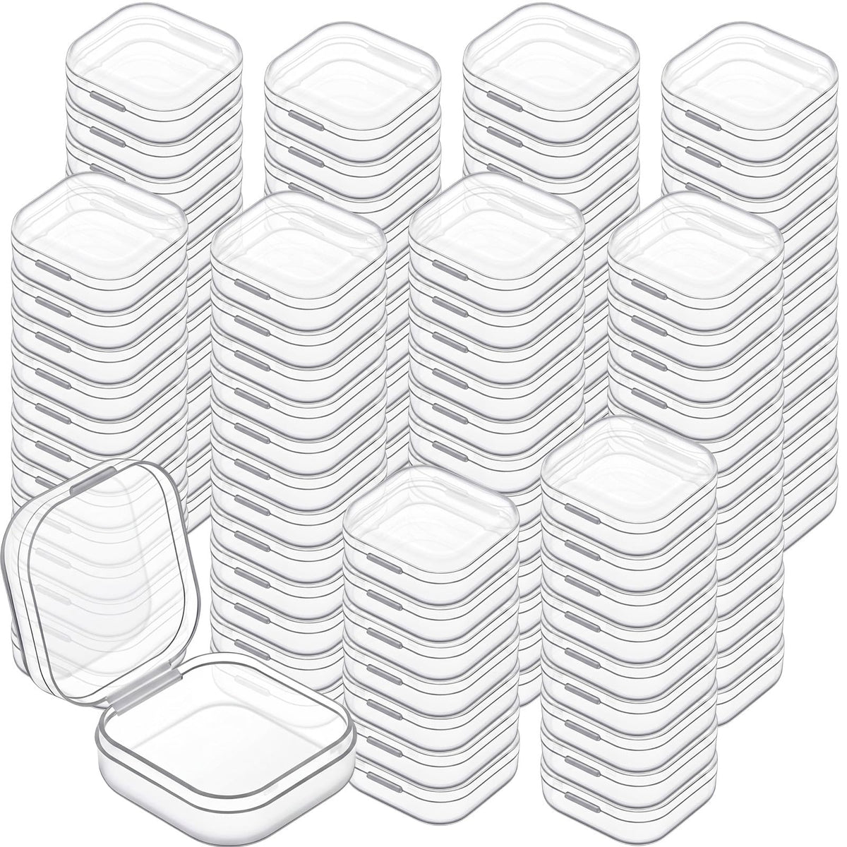 Jetec 6 Pieces Small Clear Plastic Storage Box, 3.3 x 2.1 x 1 Inch