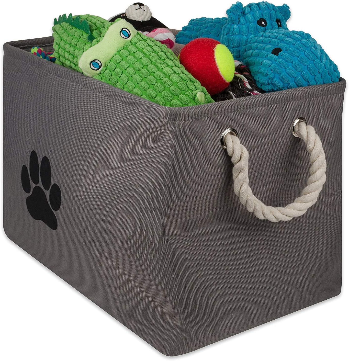 Bone Dry Pet Storage Collection Collapsible Bin, Small Rectangle, Gray