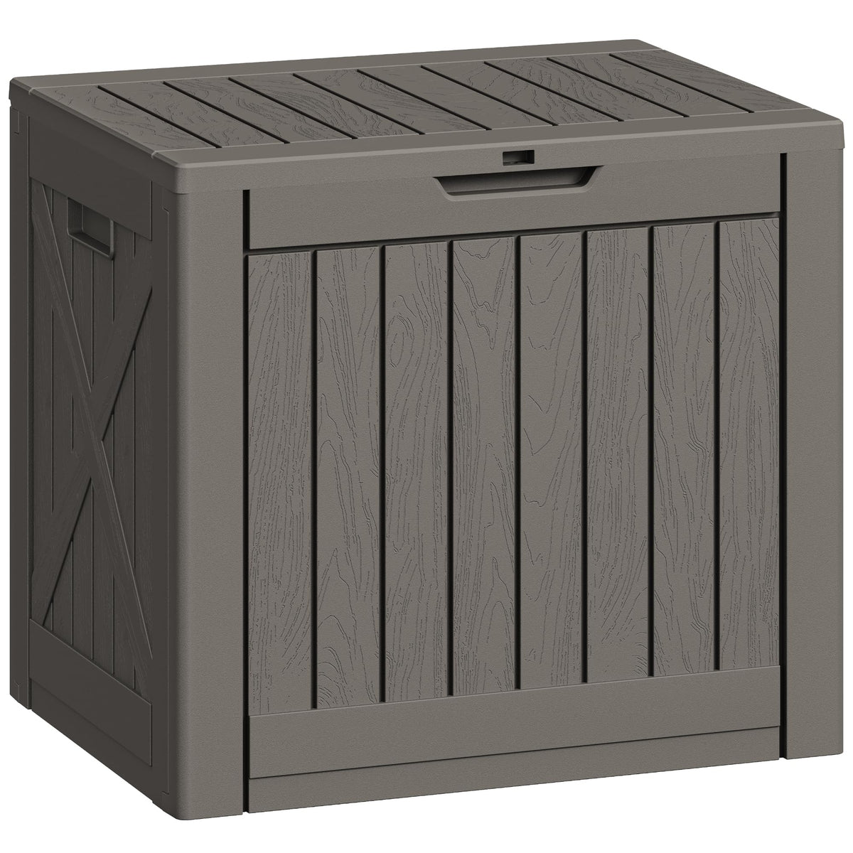 Greesum Outdoor Storage Box 31 Gallon Storage Box with Lid for Patio Furniture, Garden Tools, Pool Supplies, Waterproof and UV Resistant, Lockable, Dark Black
