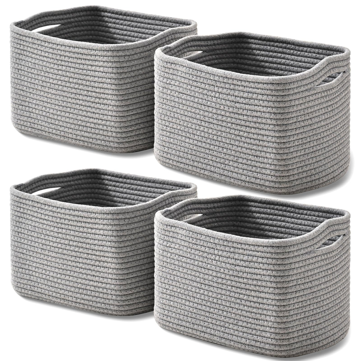 ICERZCZ Storage Baskets for Organizing 12.5"x9.1"x7.9" (4 Packs) Off White