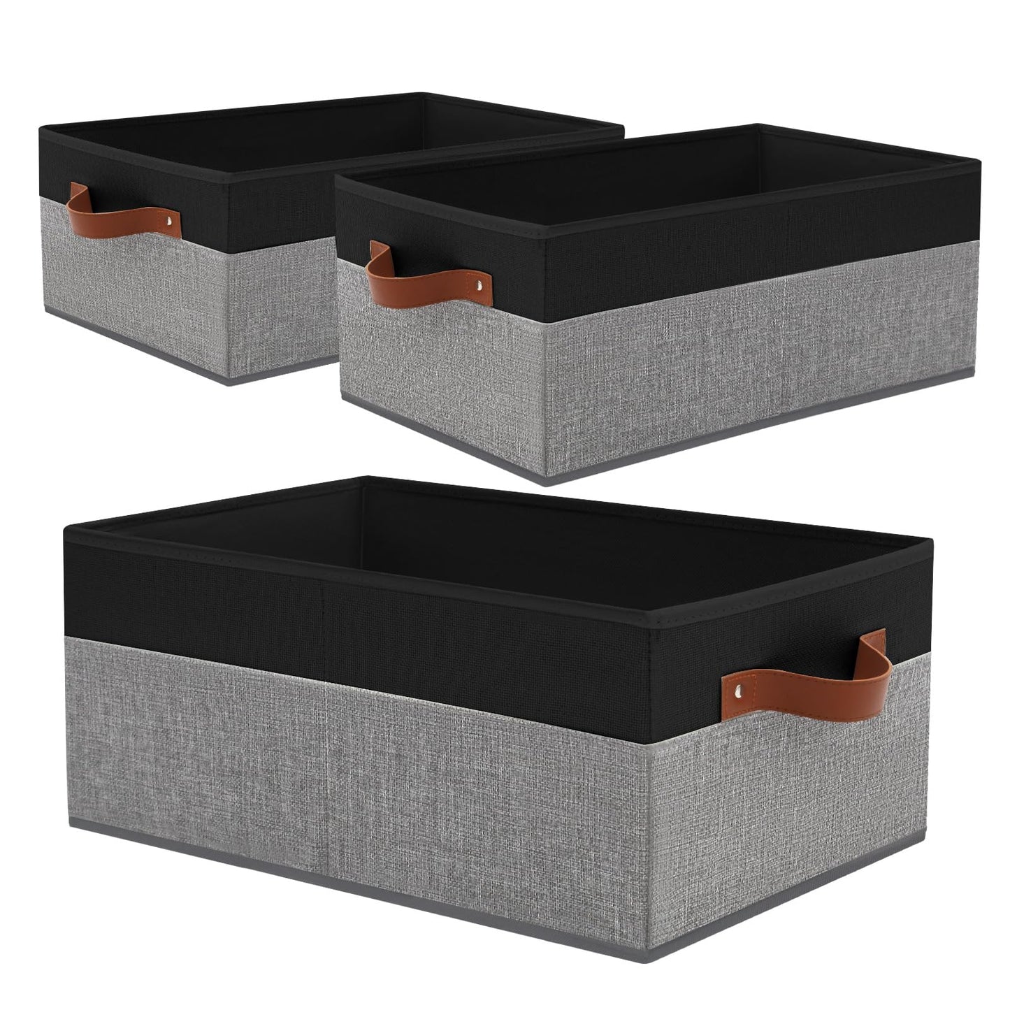 3 Pack Large Capacity Storage Bins Closet Organizer for Shelves