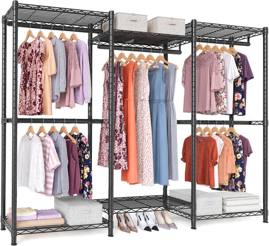 SONGMICS Closet Organizers and Storage, Clothes Rack with Shelves