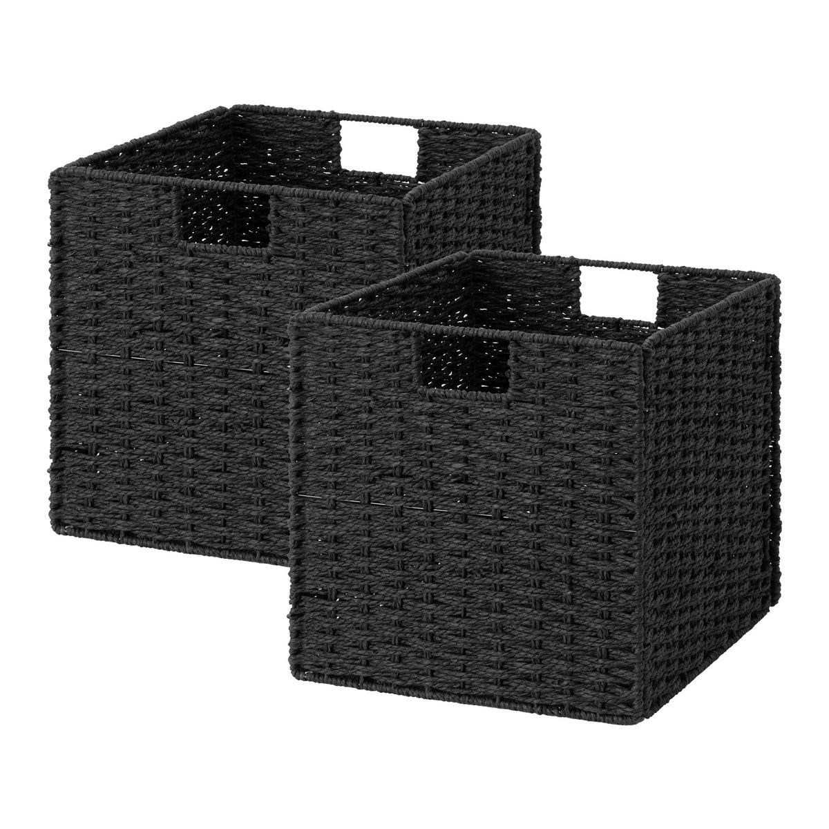 StorageWorks 9 inch Wicker Baskets for Storage, Square Baskets, Natural