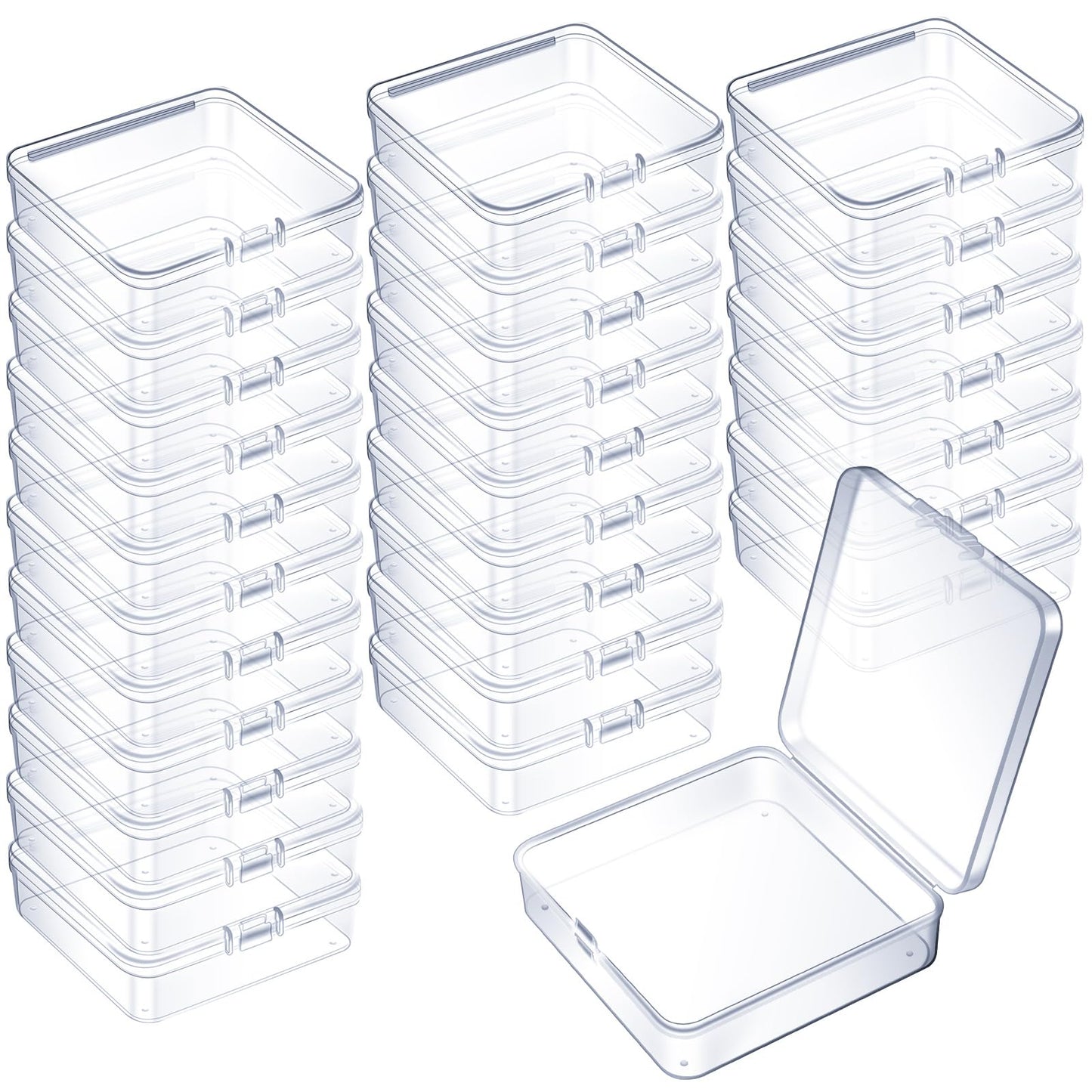 Jetec 6 Pieces Small Clear Plastic Storage Box, 3.3 x 2.1 x 1 Inch