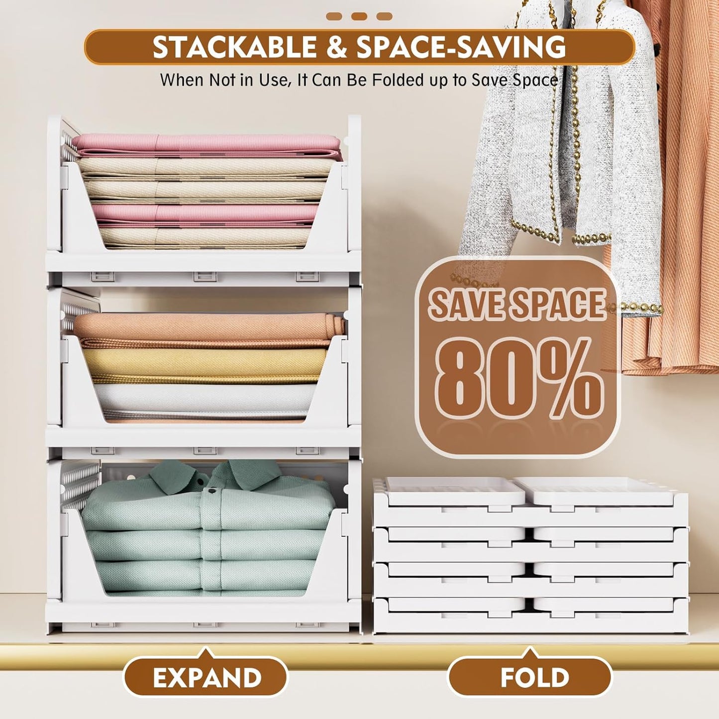 SNSLXH 5 Pack Closet Organizer Basket, Closet Organizers and Storage, Green