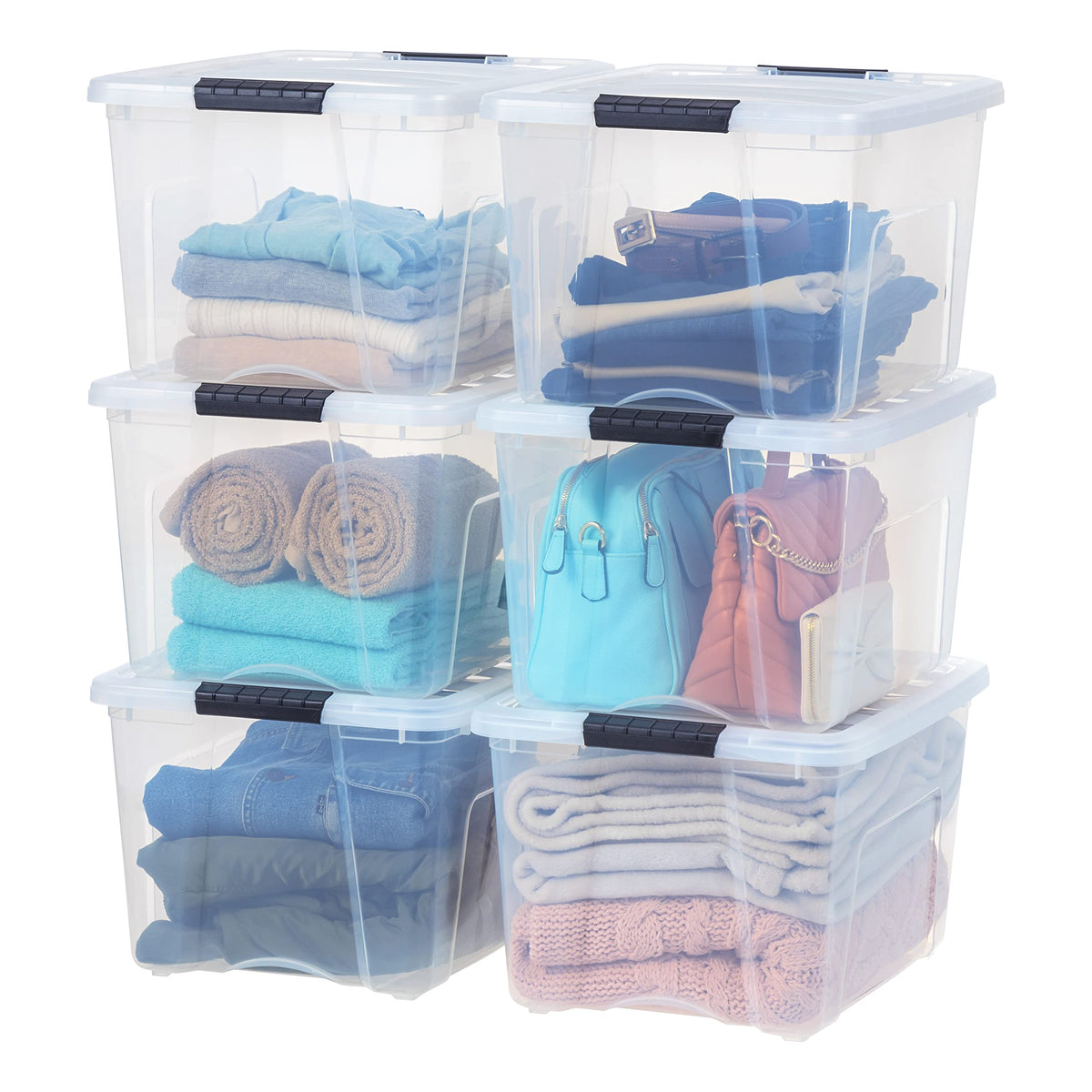 IRIS USA 4-Pack 13 Quart Storage Bins with Lids, Clear