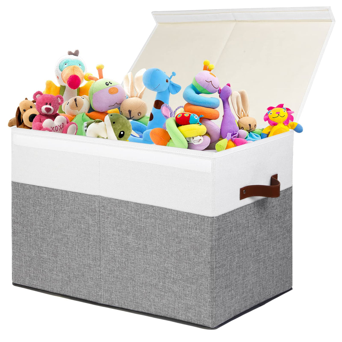 Large Toy Storage Box with Lid, Toy Chest Bin Boxes Basket with Dividers