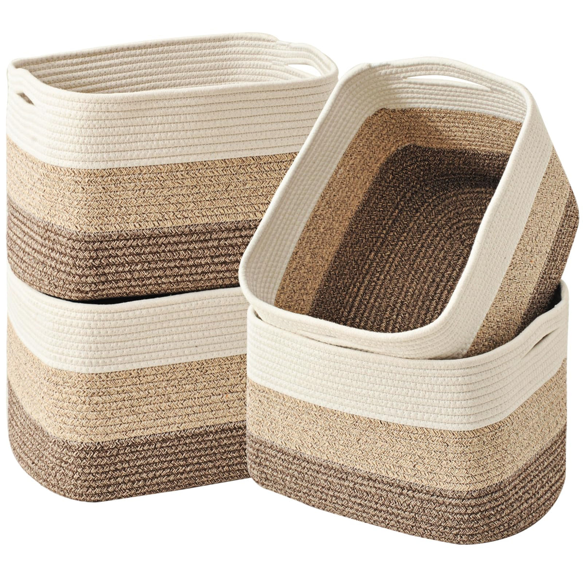 ICERZCZ Storage Baskets for Organizing 12.5"x9.1"x7.9" (4 Packs) Off White