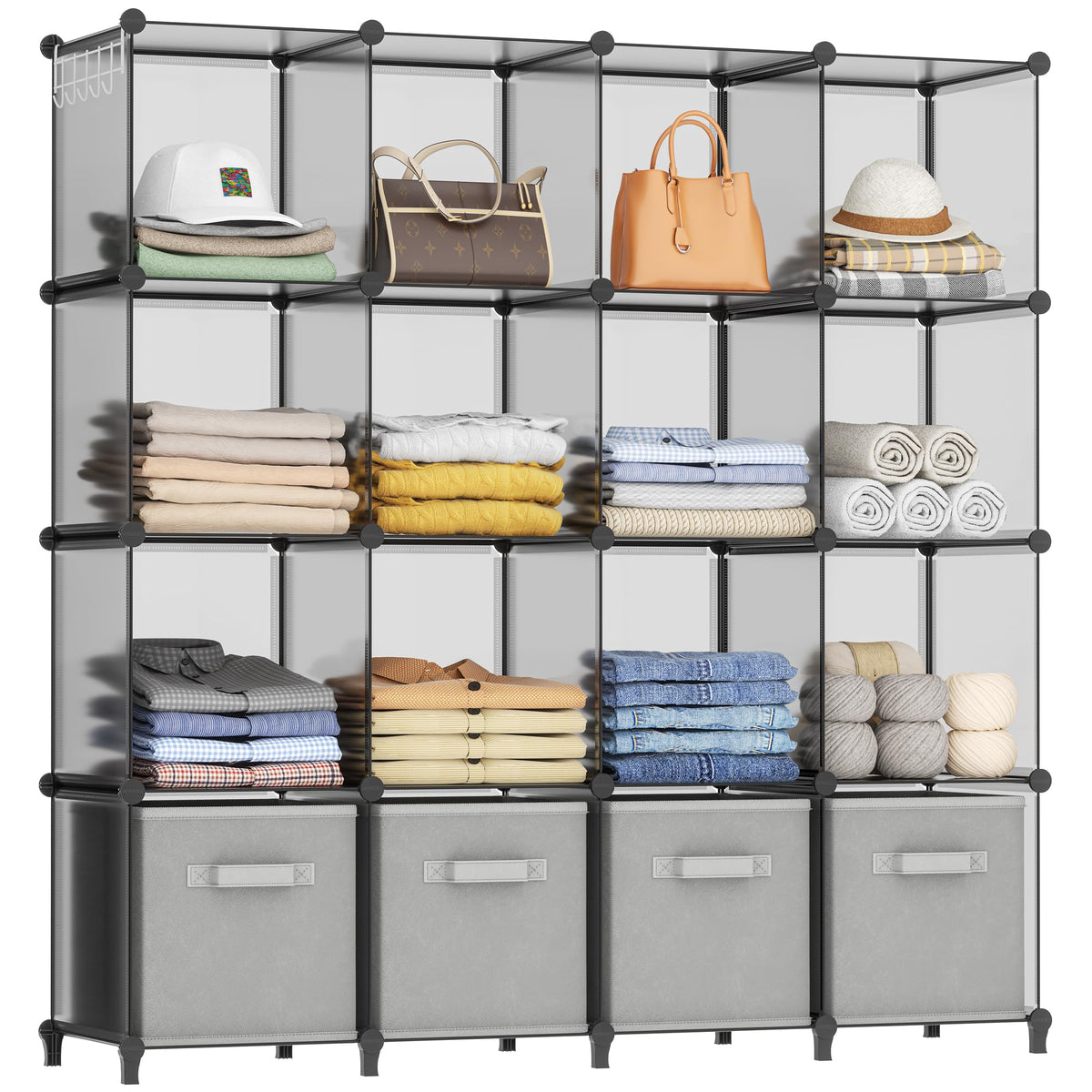 HOMIDEC Closet Organizers and Storage, 9 Cube Storage Organizer, Black