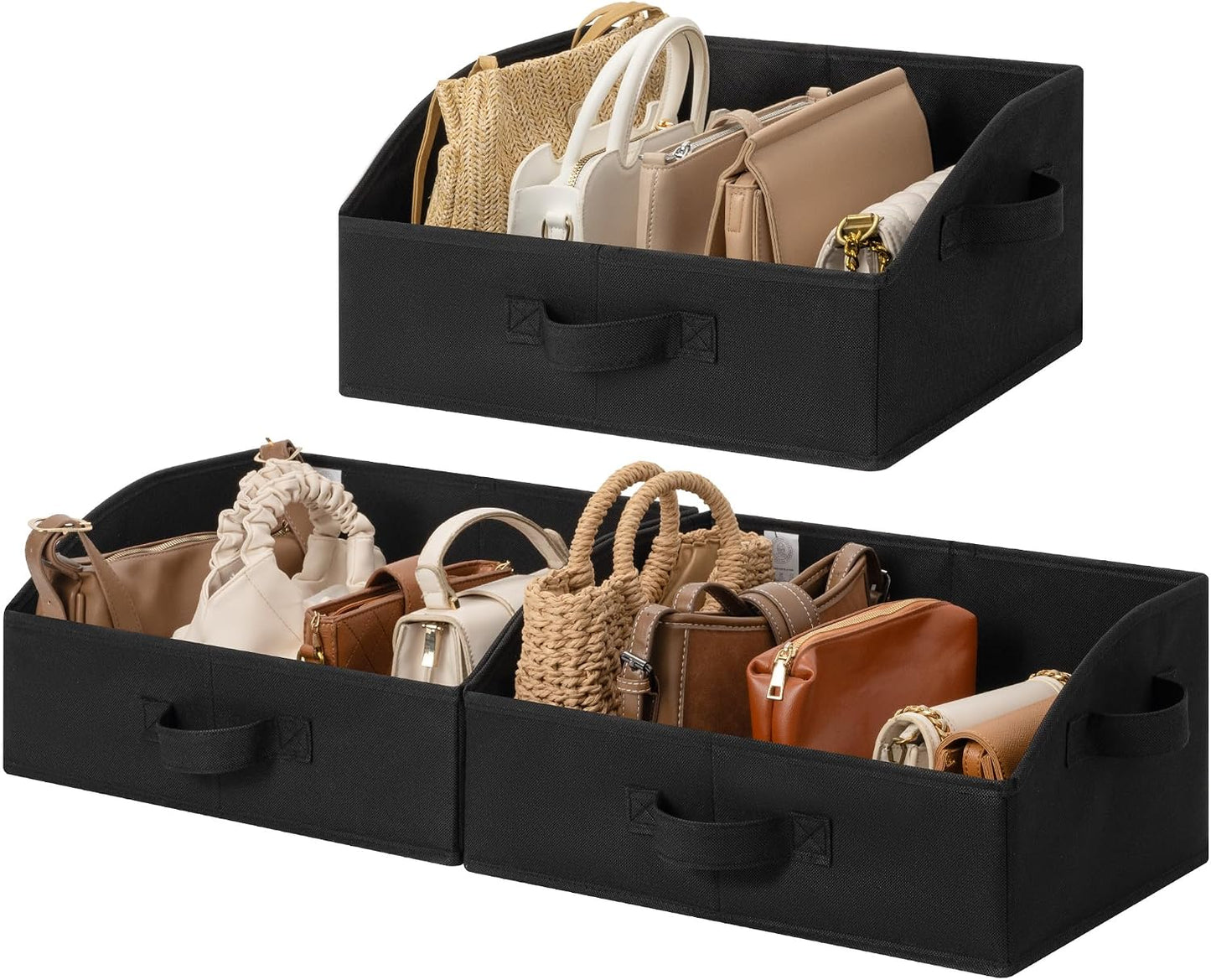 GRANNY SAYS Trapezoid Closet Storage Bins, Medium, Black, 3-Pack