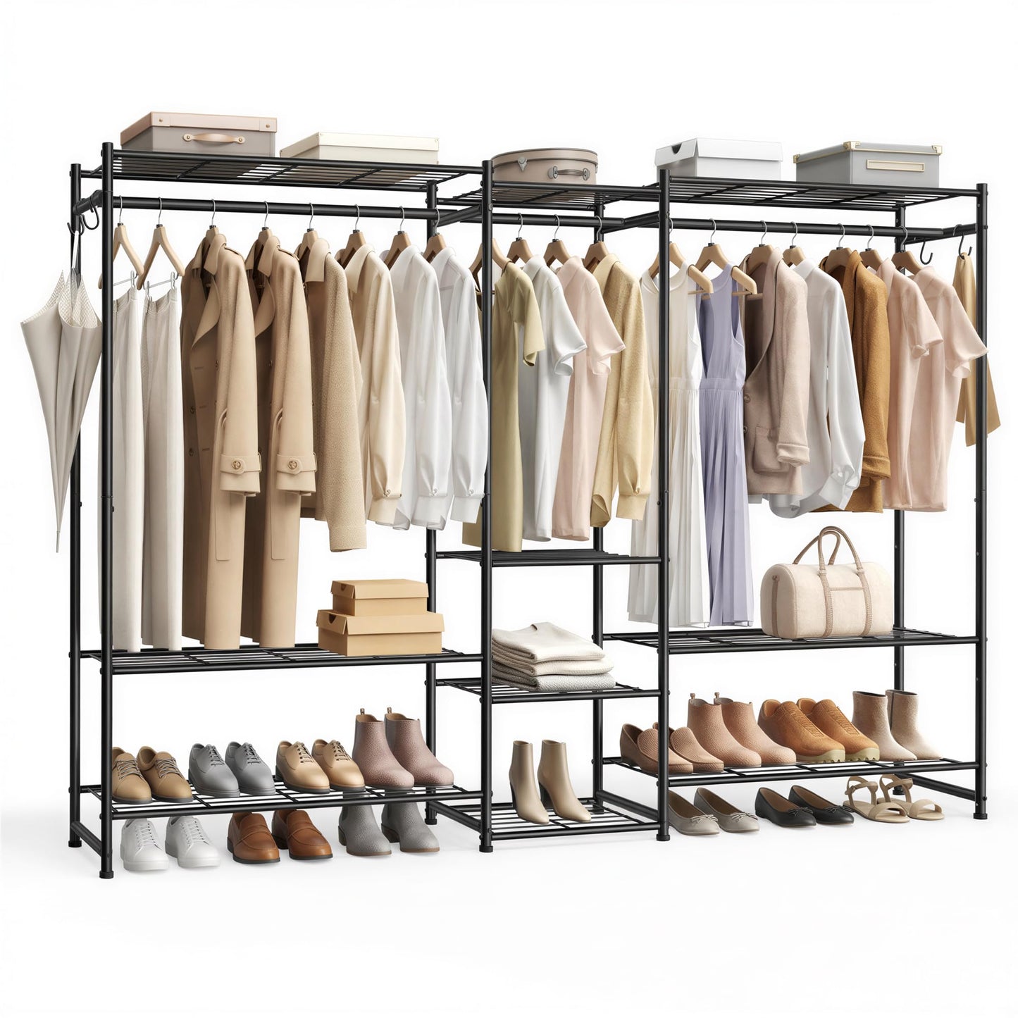 SONGMICS Portable Closet Wardrobe, Freestanding Clothing Rack