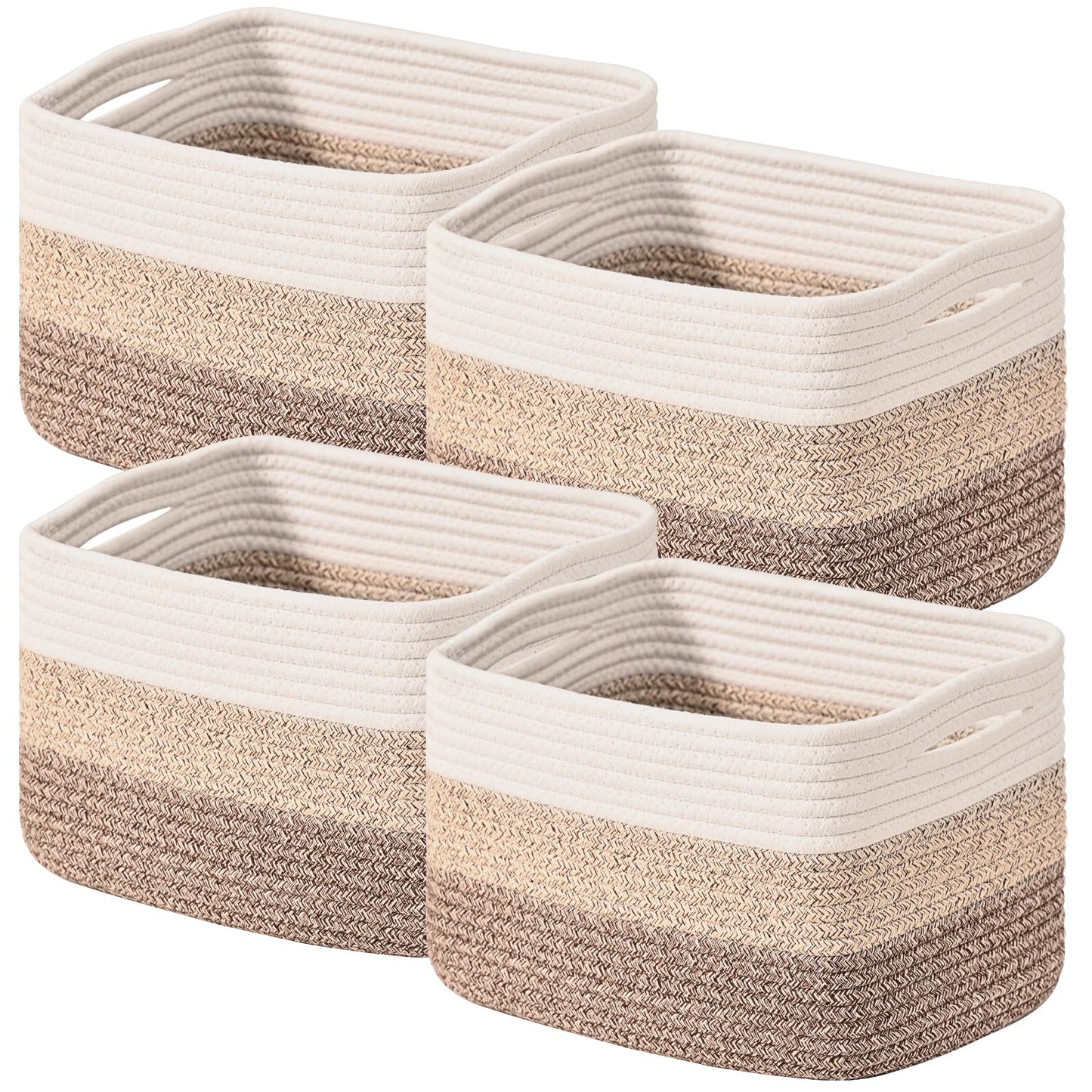 ICERZCZ Storage Baskets for Organizing 12.5"x9.1"x7.9" (4 Packs) Off White