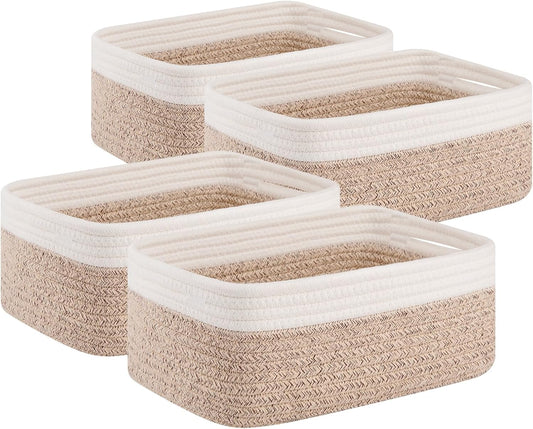 OIAHOMY 4 PACK 7L Storage Baskets for Organizing Storage Bins Brown