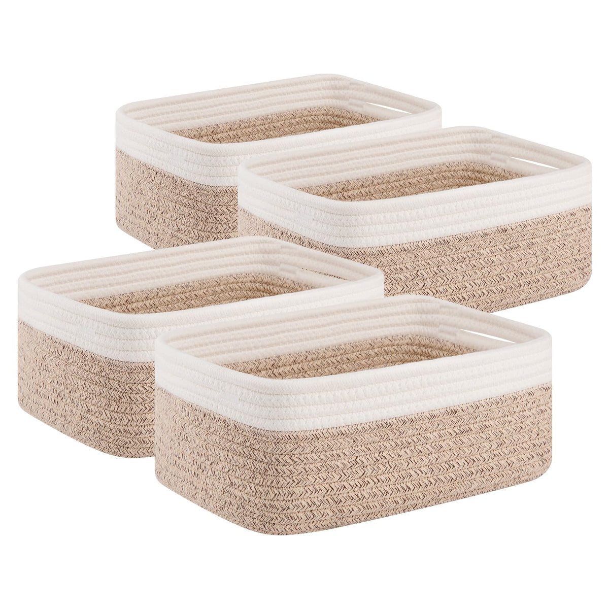 OIAHOMY 4 PACK 7L Storage Baskets for Organizing Storage Bins Brown